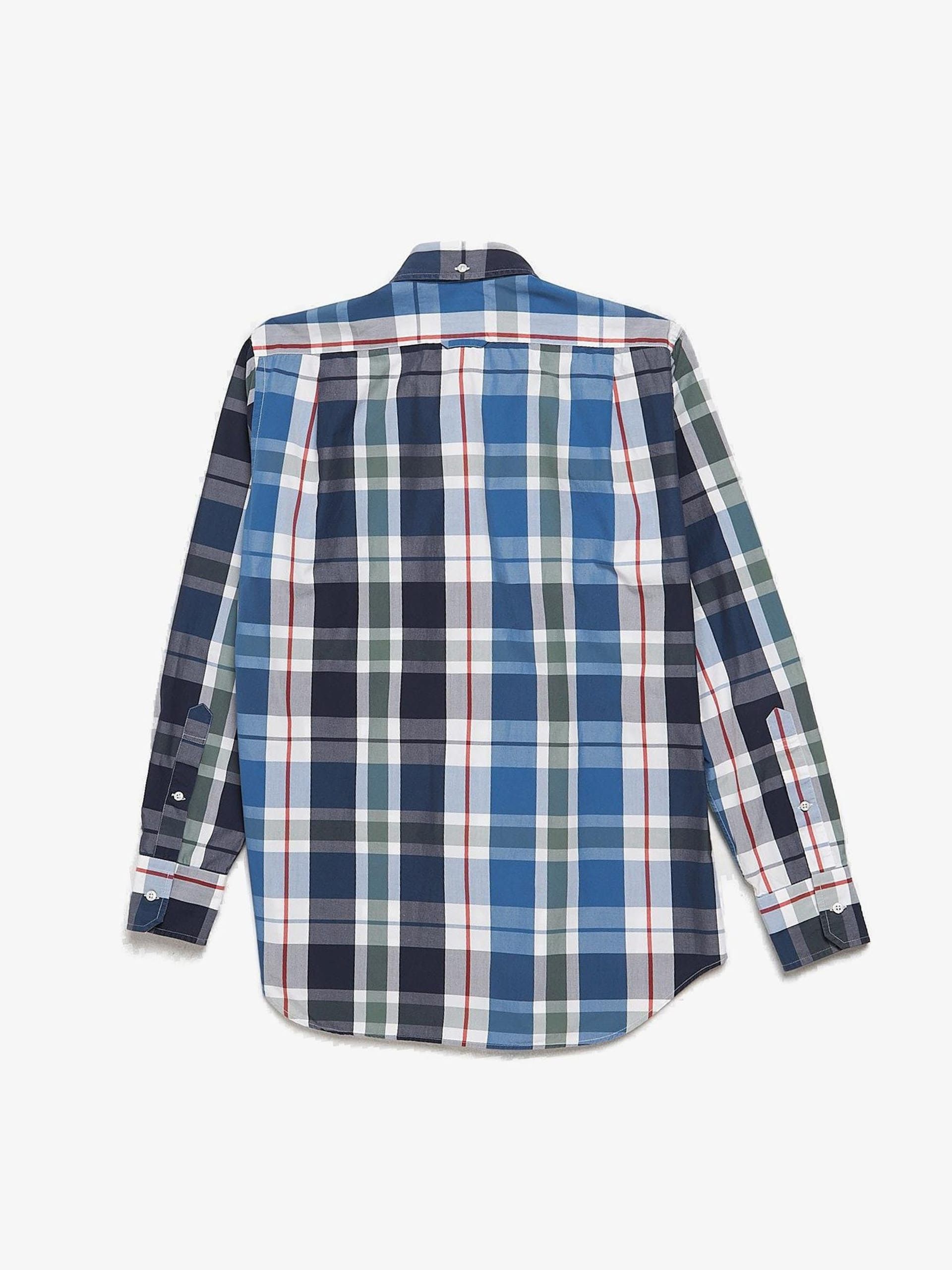 Thom Browne Colorblock Checkered & Striped Cotton Shirt Size US L / EU 52-54 / 3 - 2 Thumbnail