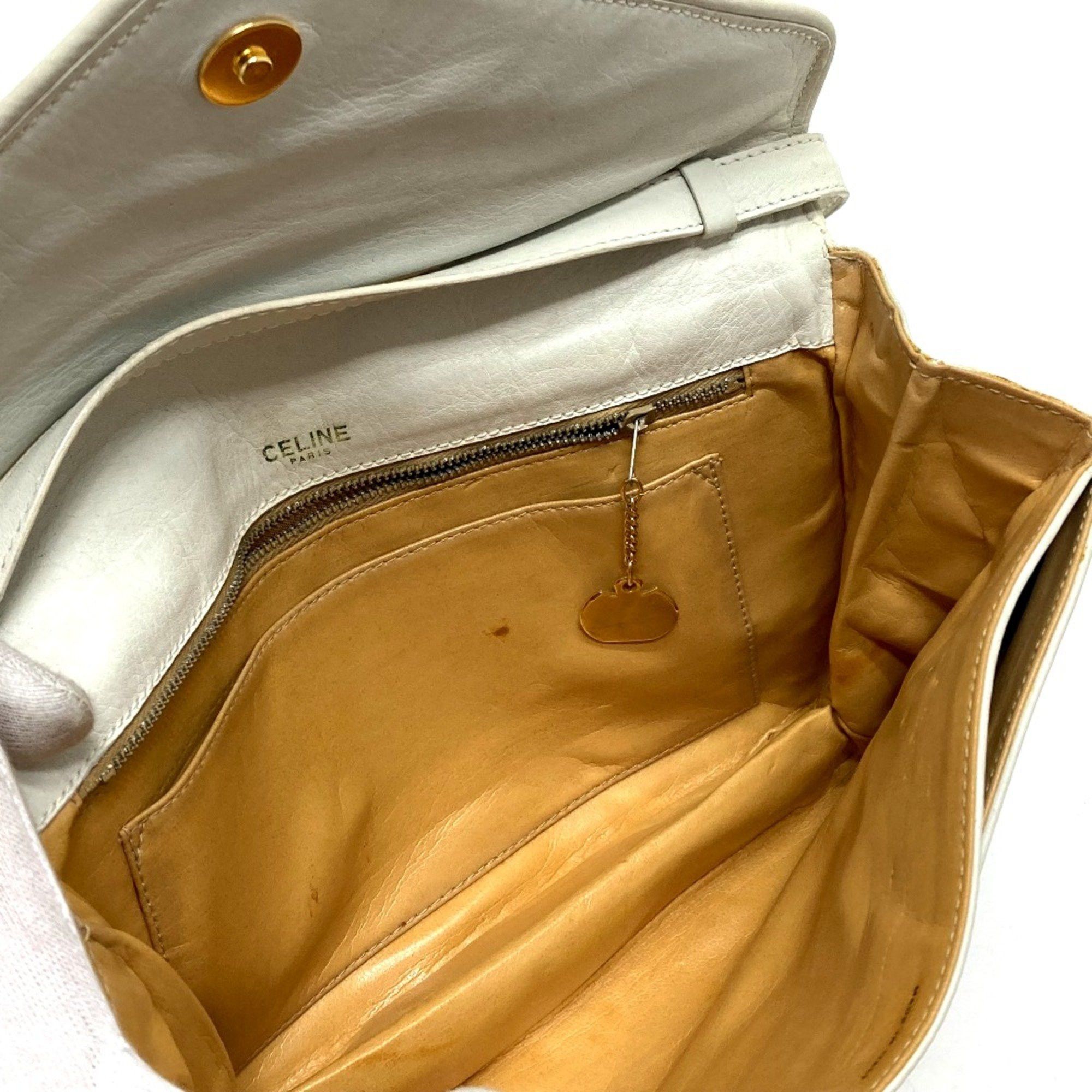 Celine CELINE MacadamHardware Bag 2way Crossbody Shoulder Bag White GoldHardware Size ONE SIZE - 6 Thumbnail