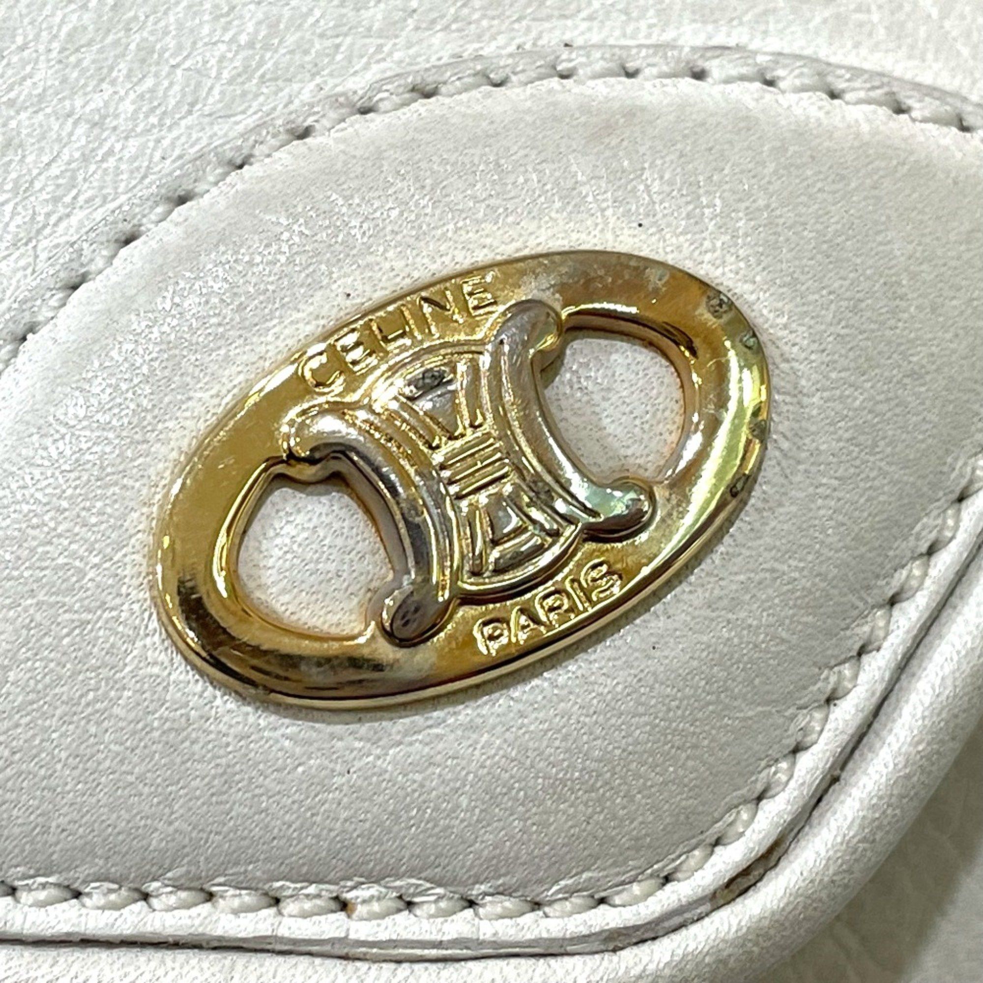 Celine CELINE MacadamHardware Bag 2way Crossbody Shoulder Bag White GoldHardware Size ONE SIZE - 3 Thumbnail
