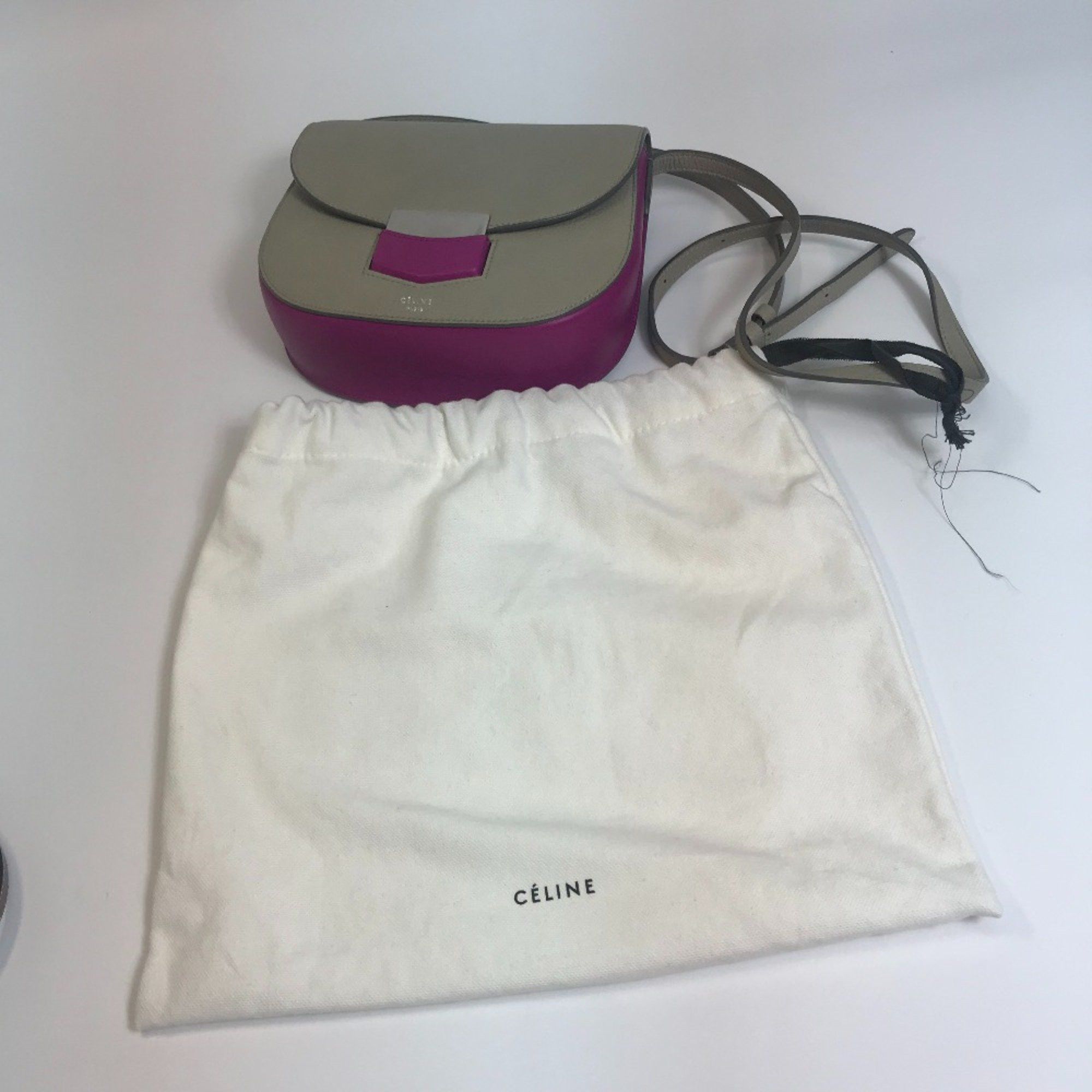 Celine CELINE Bicolor bag Crossbody shawl Shoulder Bag Gray x purple pink Size ONE SIZE - 16 Thumbnail