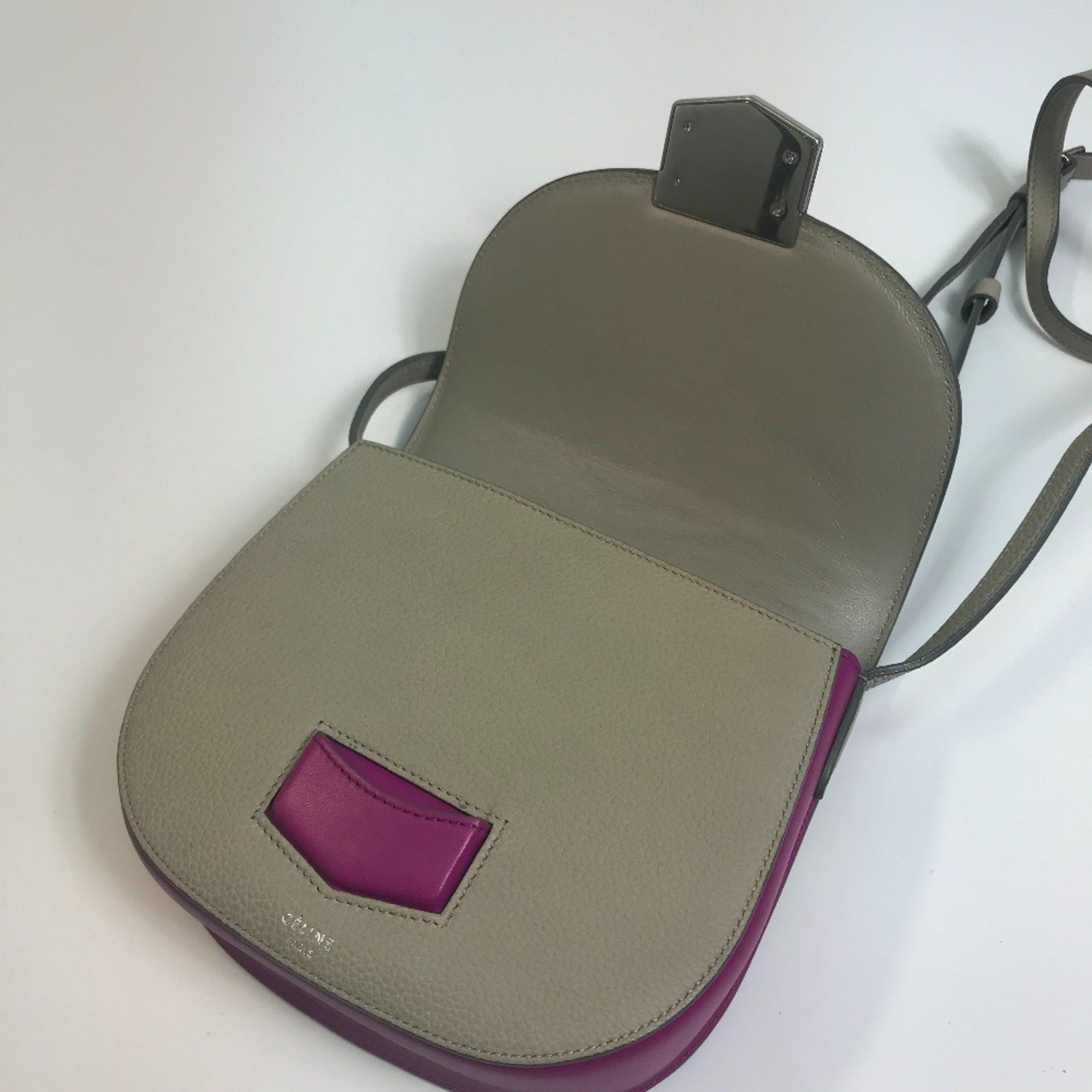 Celine CELINE Bicolor bag Crossbody shawl Shoulder Bag Gray x purple pink Size ONE SIZE - 9 Thumbnail