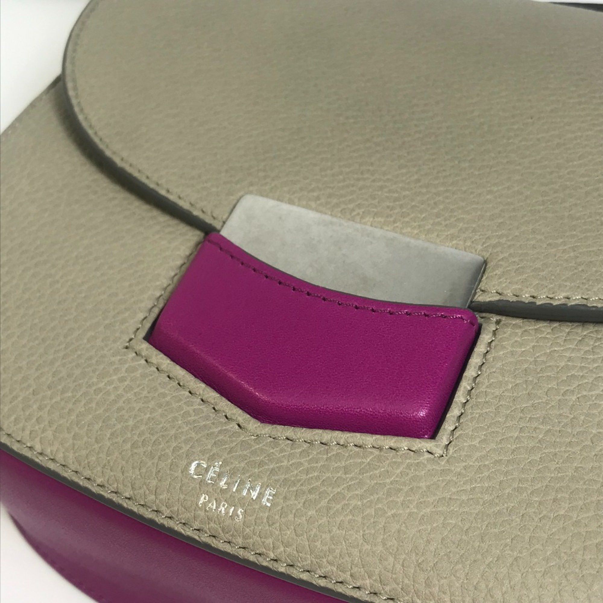 Celine CELINE Bicolor bag Crossbody shawl Shoulder Bag Gray x purple pink Size ONE SIZE - 4 Thumbnail