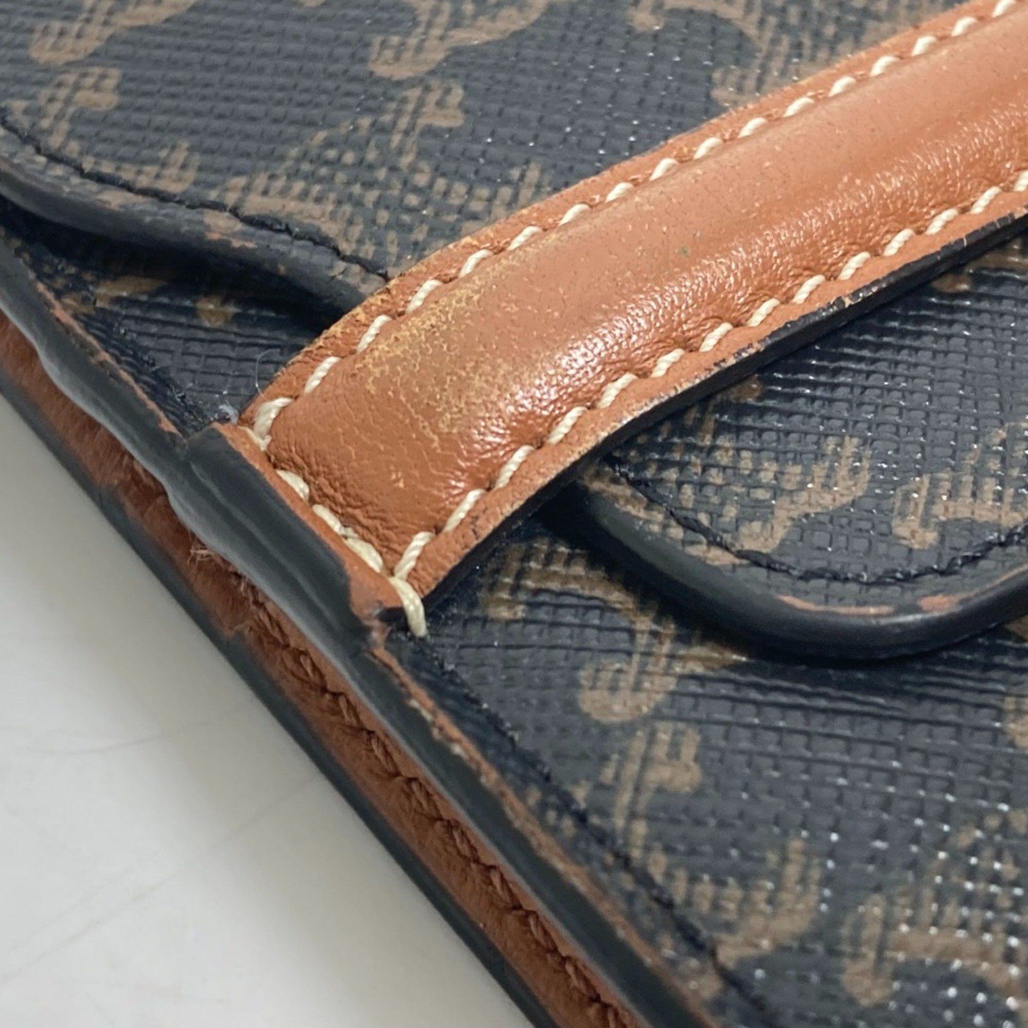 Celine CELINE Card Case with flap Folded wallet Brown Size ONE SIZE - 9 Thumbnail