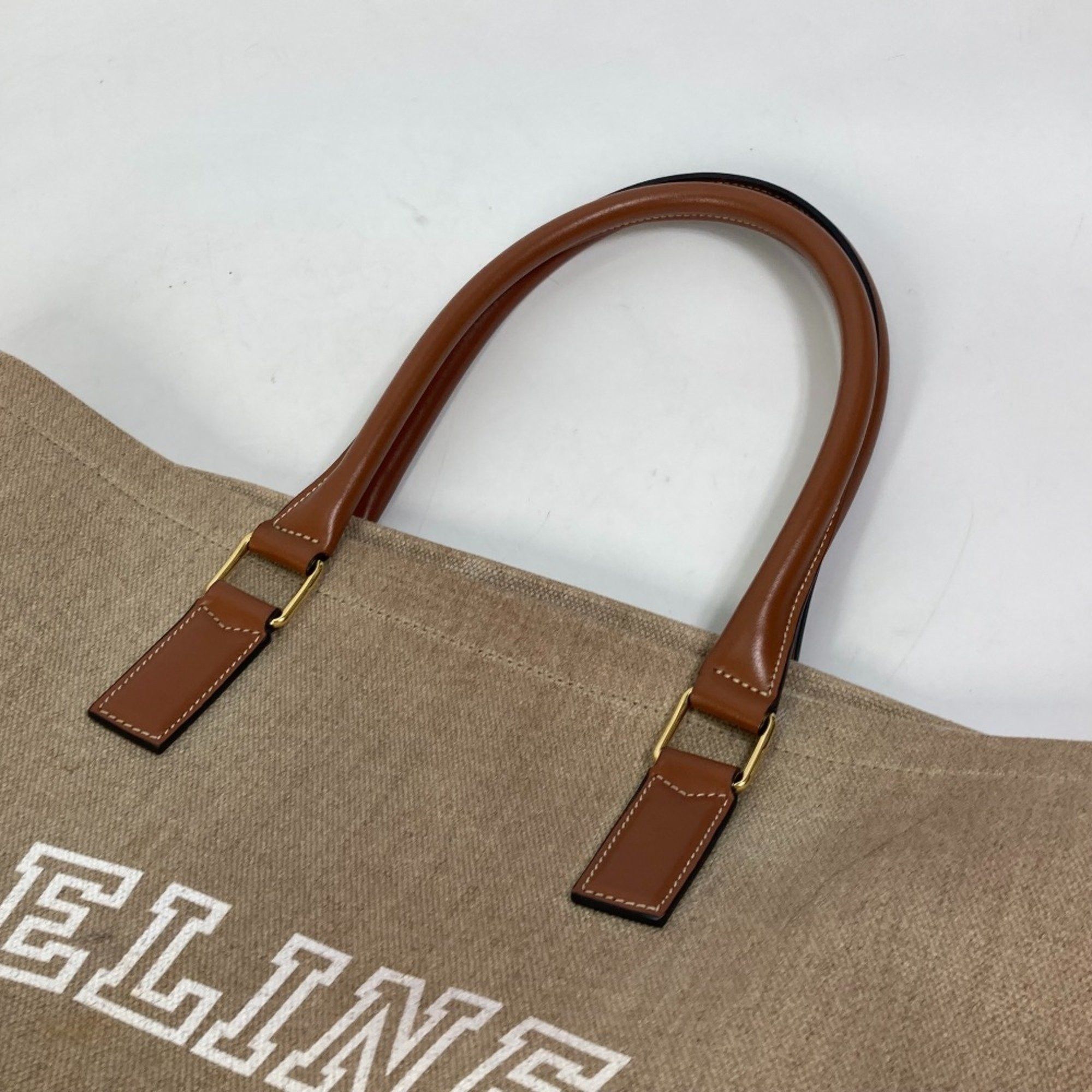 Celine CELINE 19006 Shoulder Logo Tote Bag Shoulder Bag Brown Size ONE SIZE - 7 Thumbnail