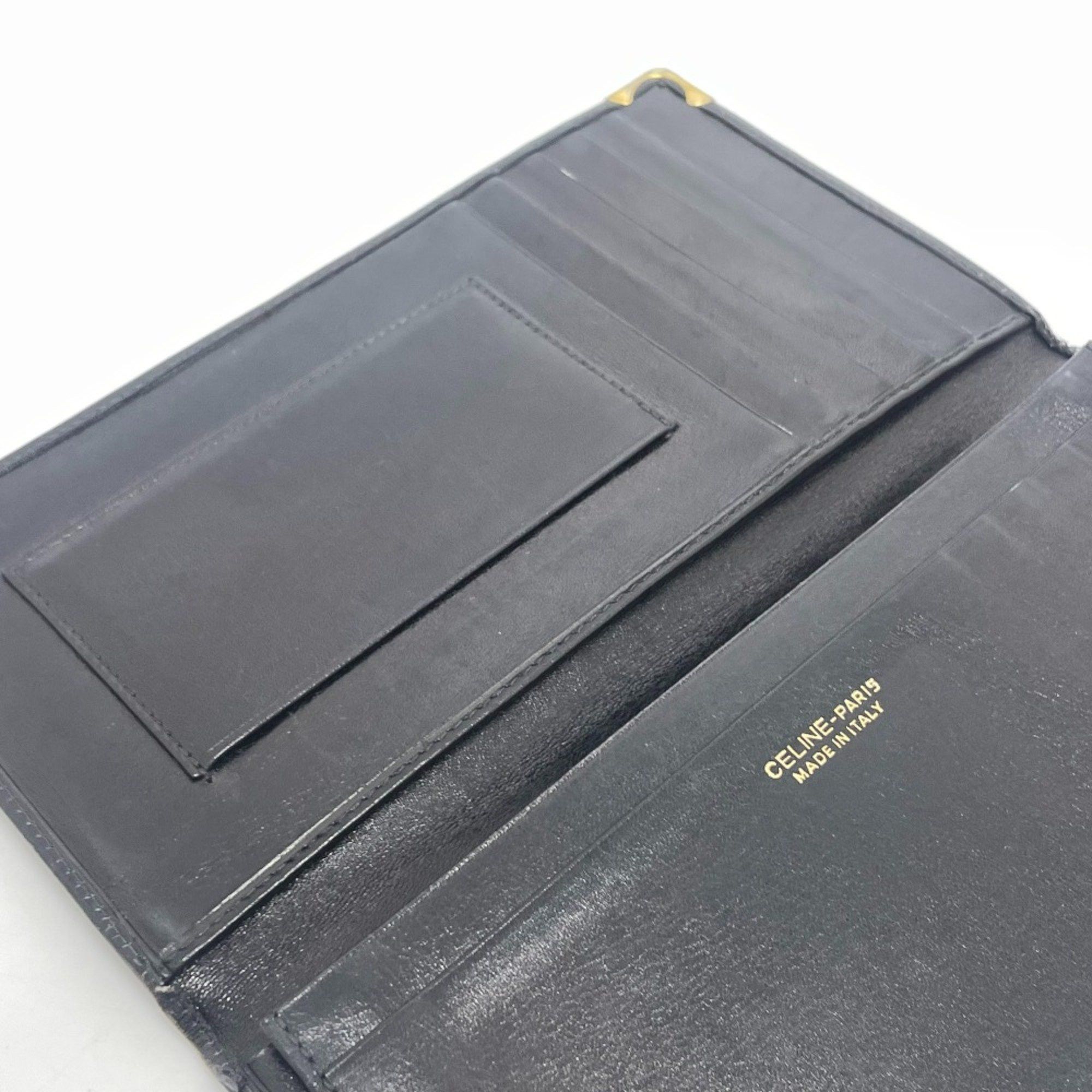 Celine CELINE Carriage logo Bill Compartment Long Wallet Black Size ONE SIZE - 6 Thumbnail