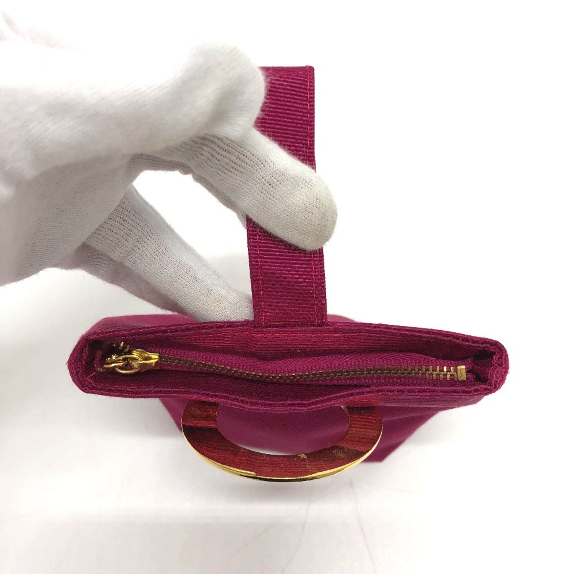 Celine CELINE Circle logo Bag Cosmetics Pouch pink GoldHardware Size ONE SIZE - 5 Thumbnail