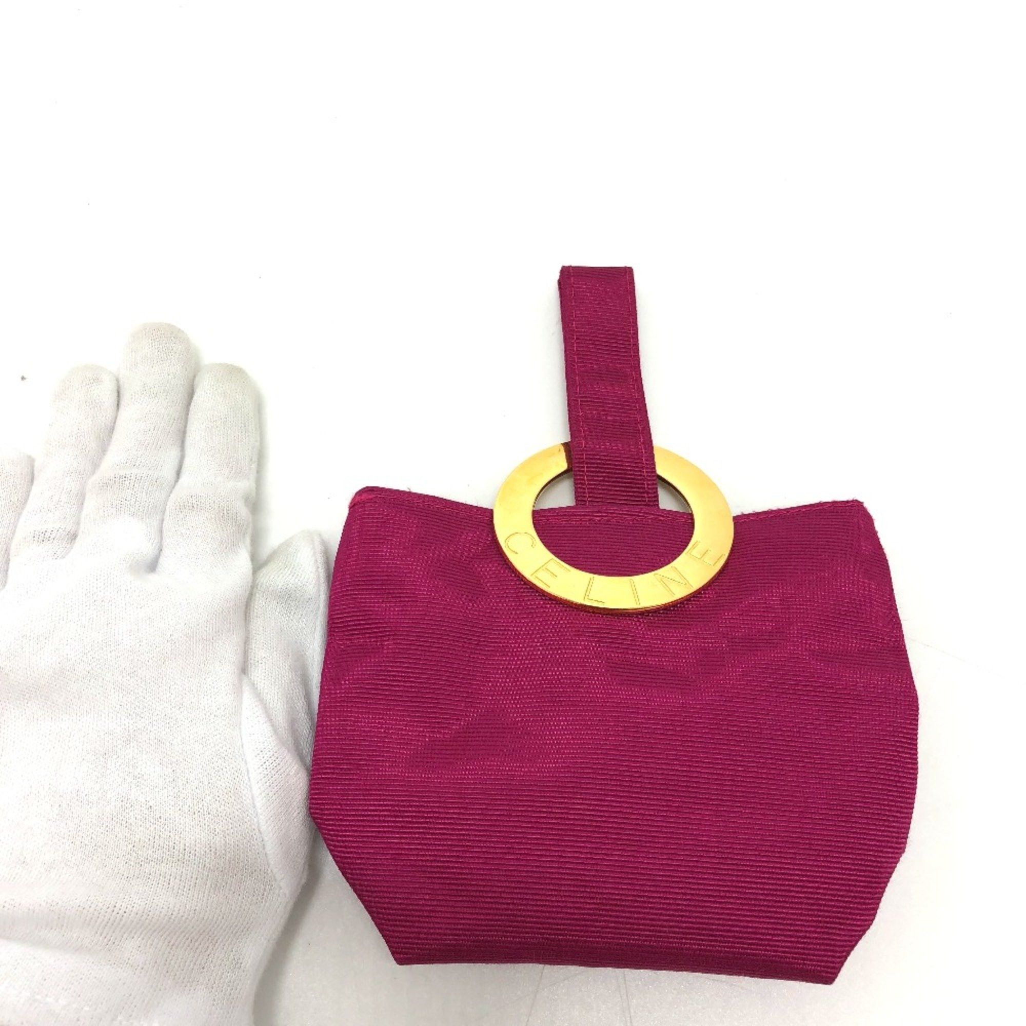 Celine CELINE Circle logo Bag Cosmetics Pouch pink GoldHardware Size ONE SIZE - 10 Thumbnail