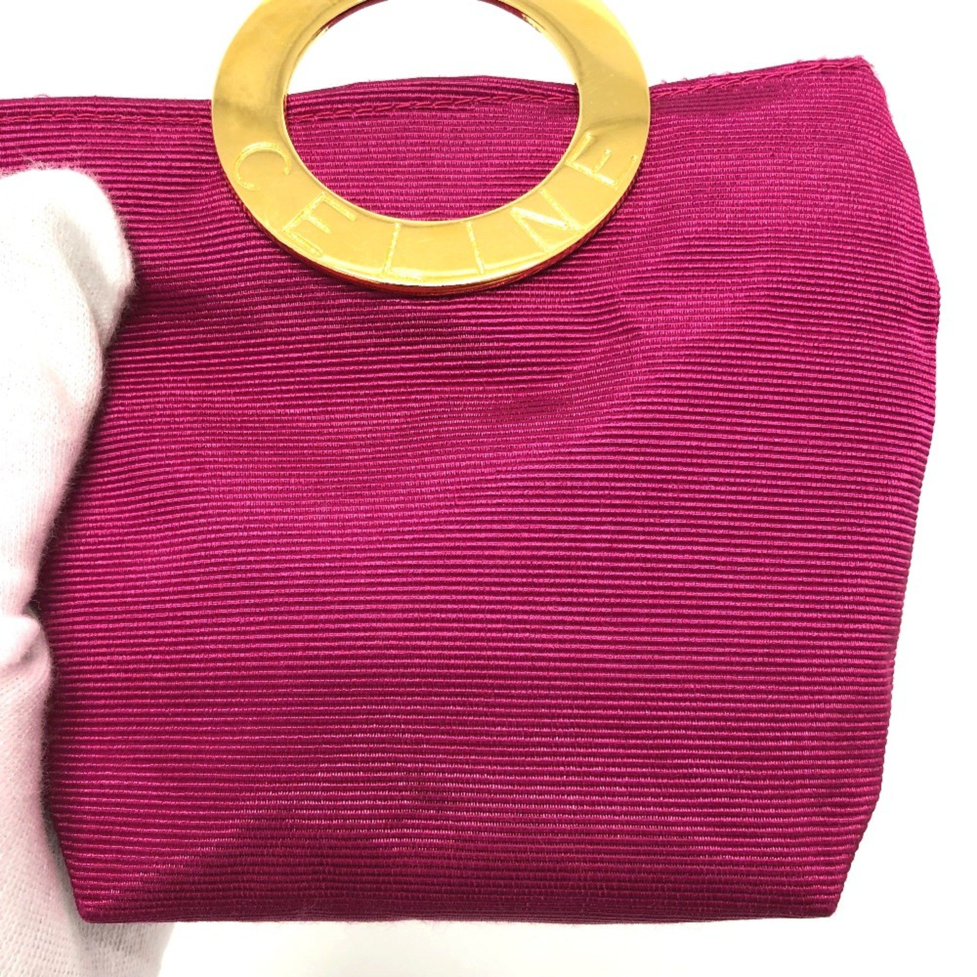 Celine CELINE Circle logo Bag Cosmetics Pouch pink GoldHardware Size ONE SIZE - 4 Thumbnail