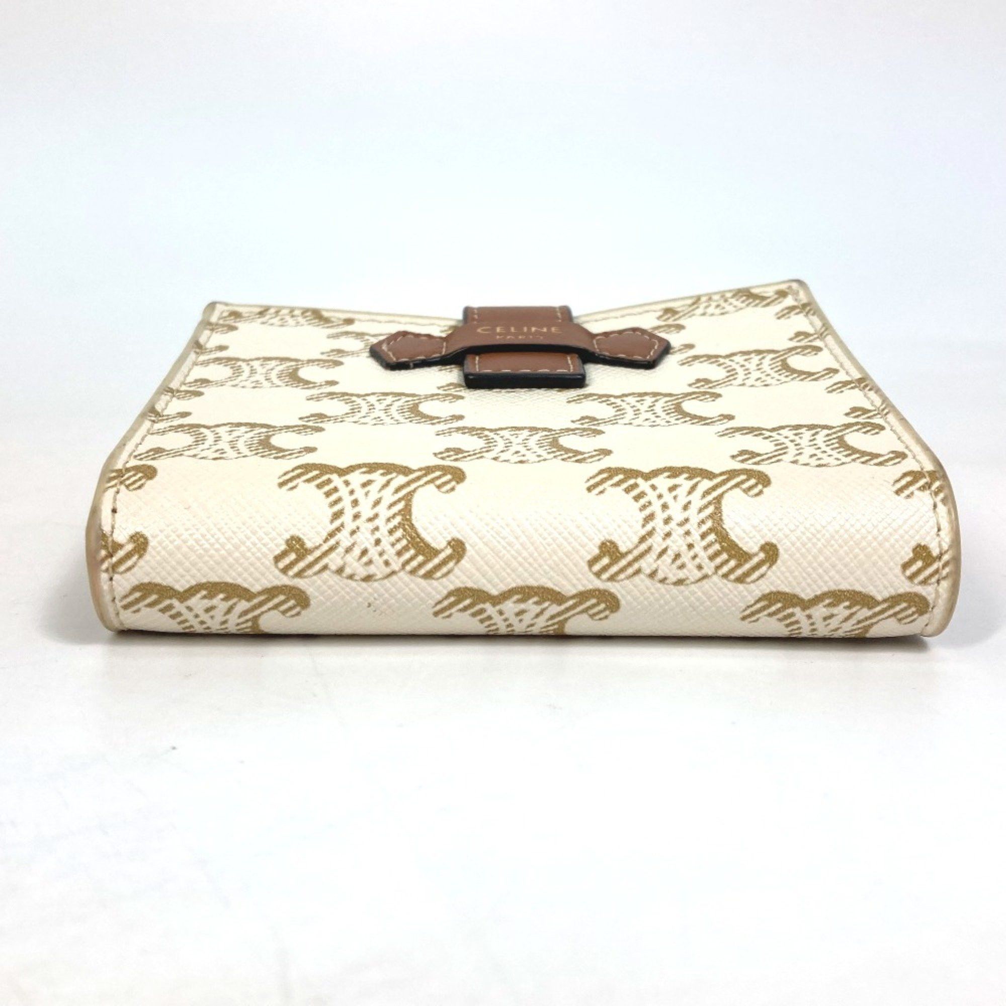 Celine CELINE Macadam Triomphe Folded wallet White/Brown Size ONE SIZE - 7 Thumbnail