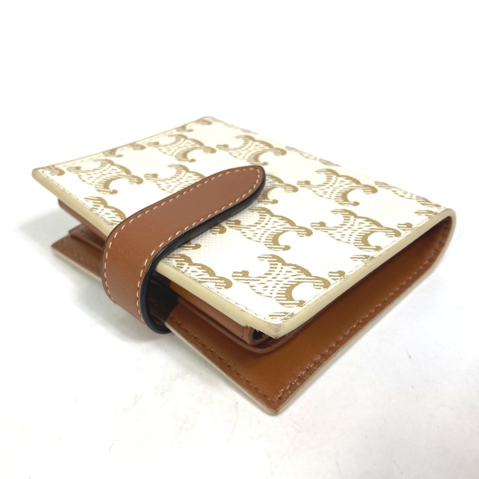 Celine CELINE Macadam Triomphe Folded wallet White/Brown Size ONE SIZE - 4 Thumbnail