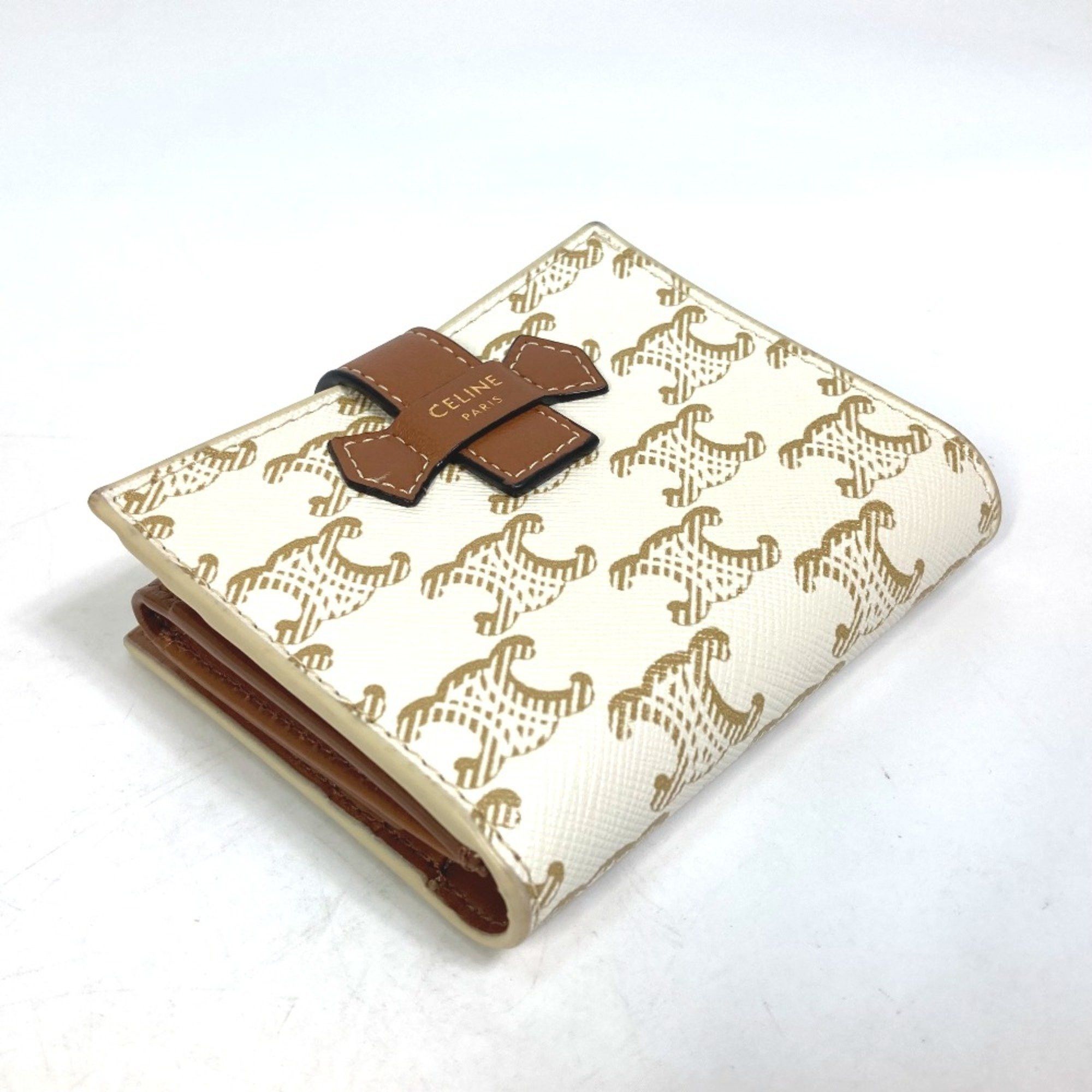 Celine CELINE Macadam Triomphe Folded wallet White/Brown Size ONE SIZE - 3 Thumbnail