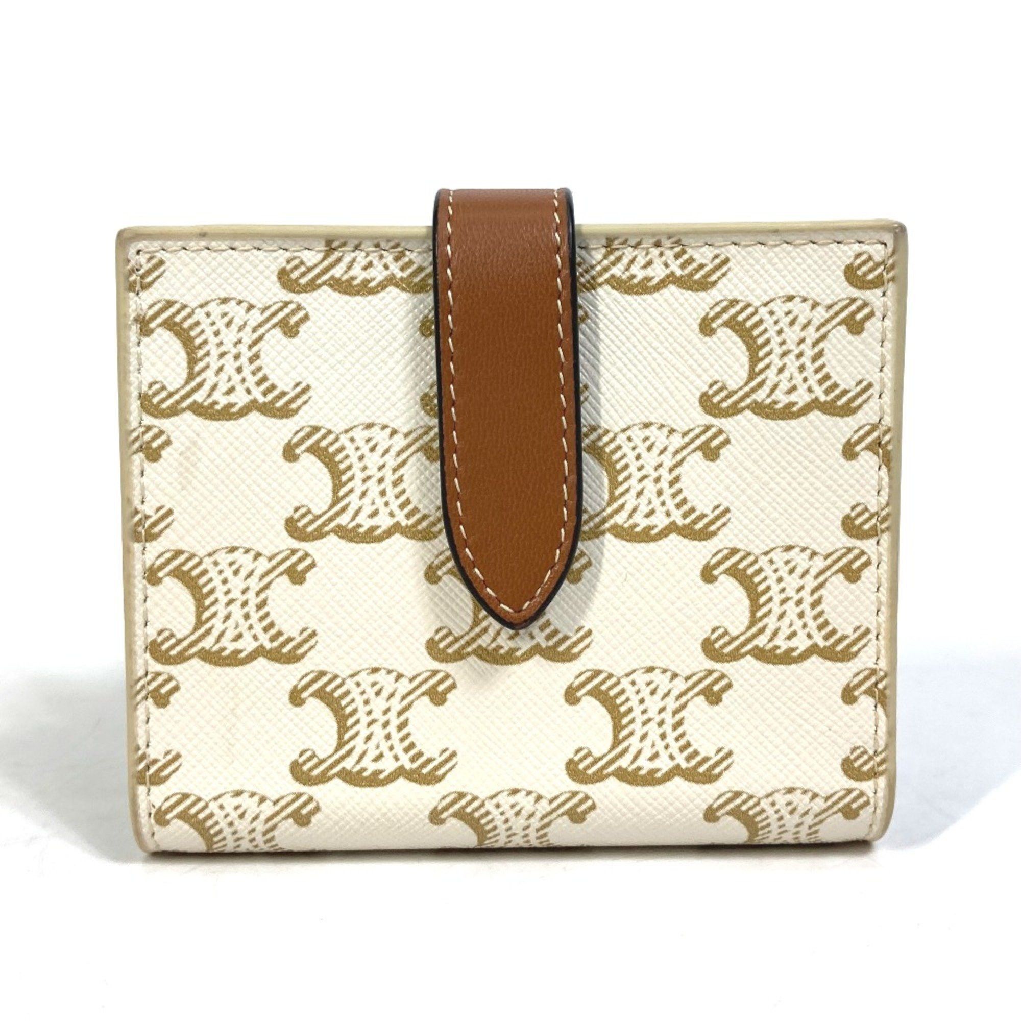 Celine CELINE Macadam Triomphe Folded wallet White/Brown Size ONE SIZE - 2 Thumbnail