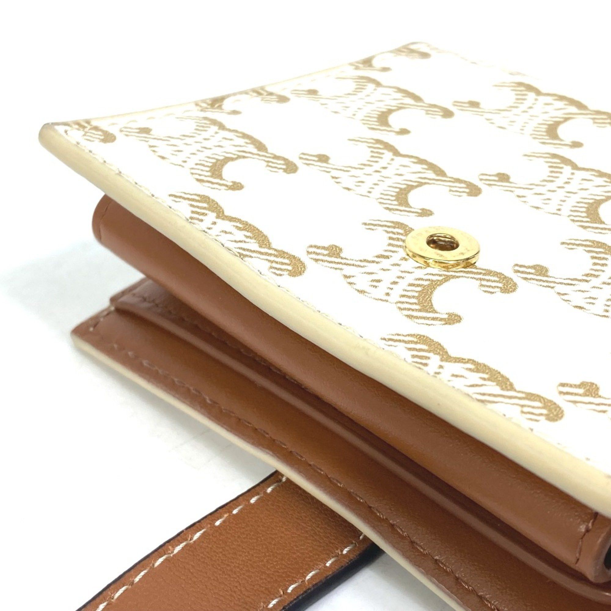 Celine CELINE Macadam Triomphe Folded wallet White/Brown Size ONE SIZE - 9 Thumbnail