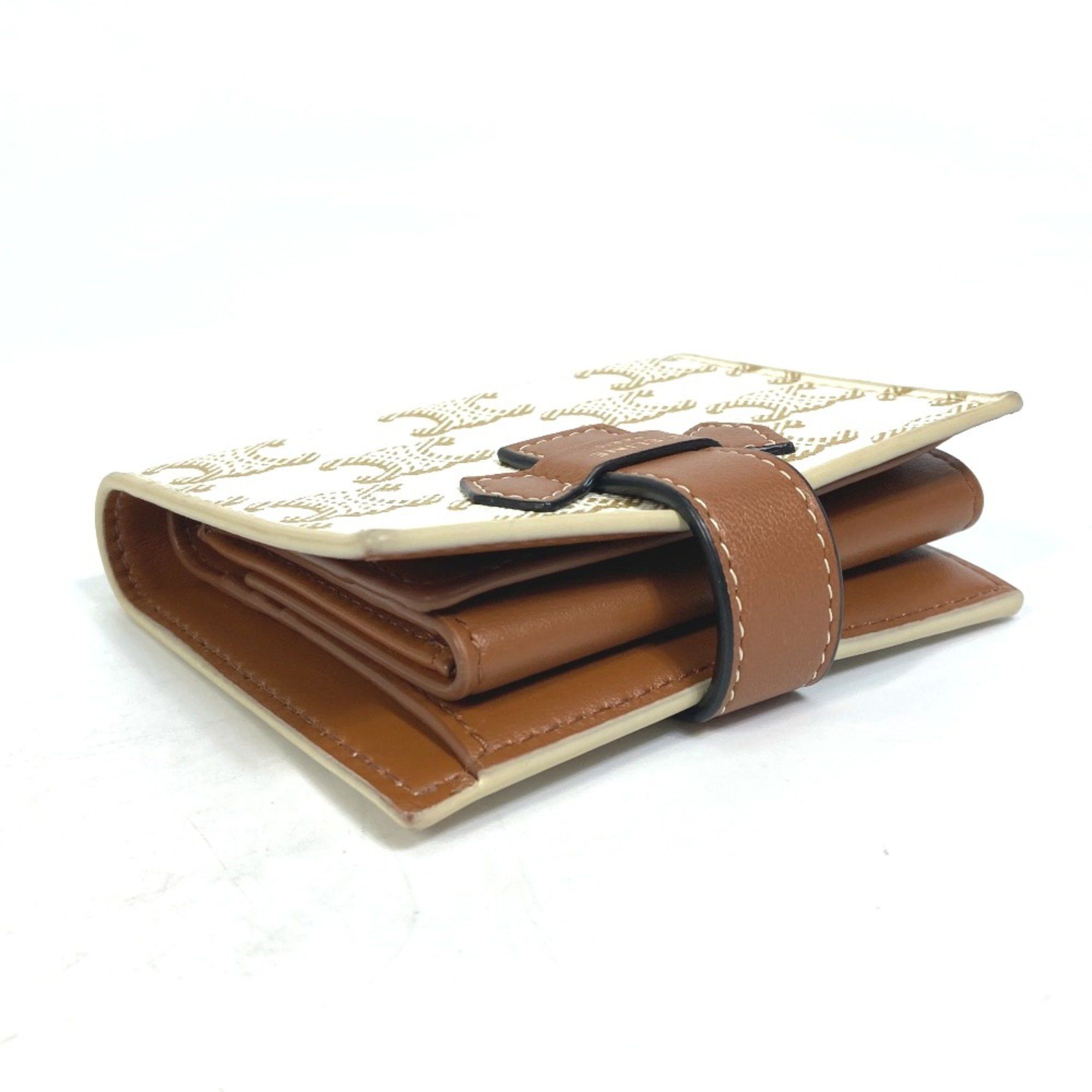 Celine CELINE Macadam Triomphe Folded wallet White/Brown Size ONE SIZE - 8 Thumbnail