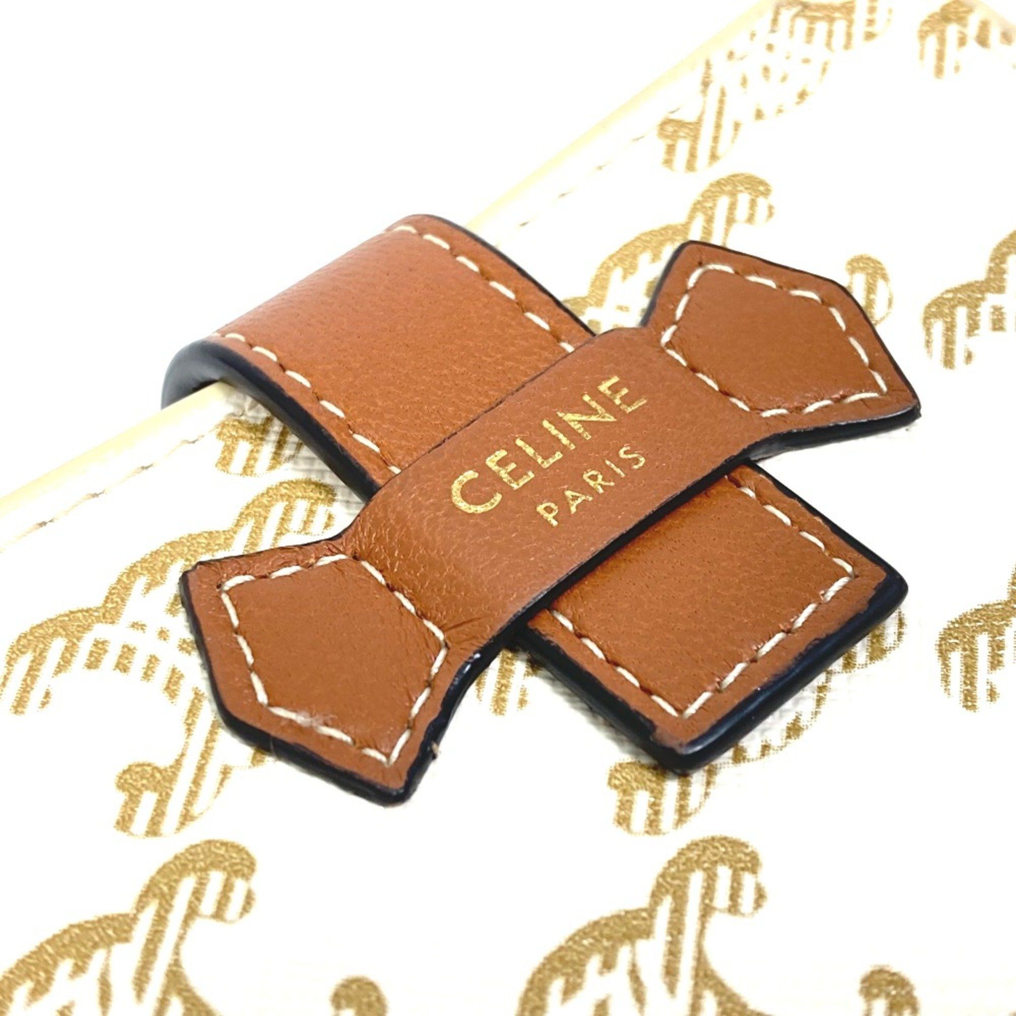Celine CELINE Macadam Triomphe Folded wallet White/Brown Size ONE SIZE - 5 Thumbnail