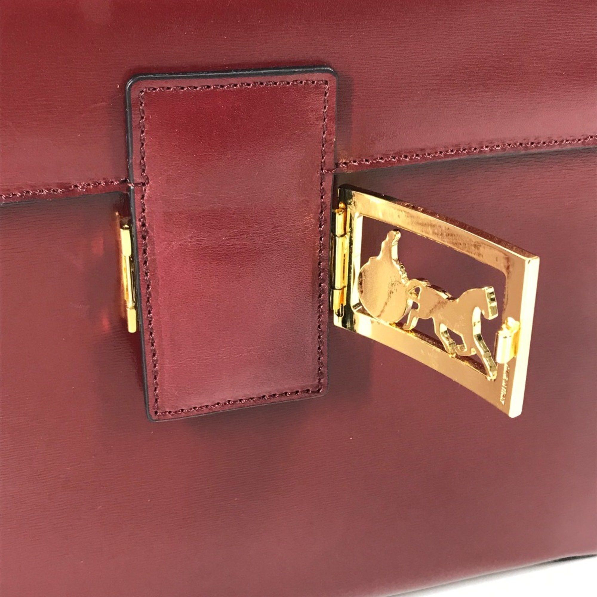 Celine CELINE vintage Box BOX bag with mirror Hand Bag Bordeaux Based Size ONE SIZE - 12 Thumbnail
