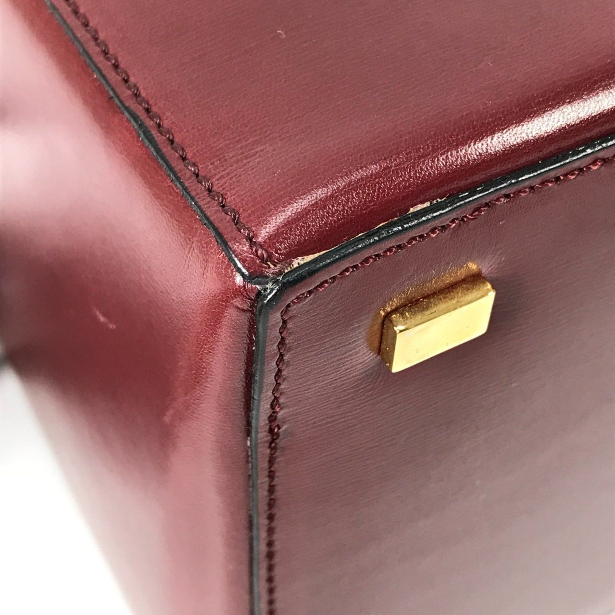 Celine CELINE vintage Box BOX bag with mirror Hand Bag Bordeaux Based Size ONE SIZE - 6 Thumbnail