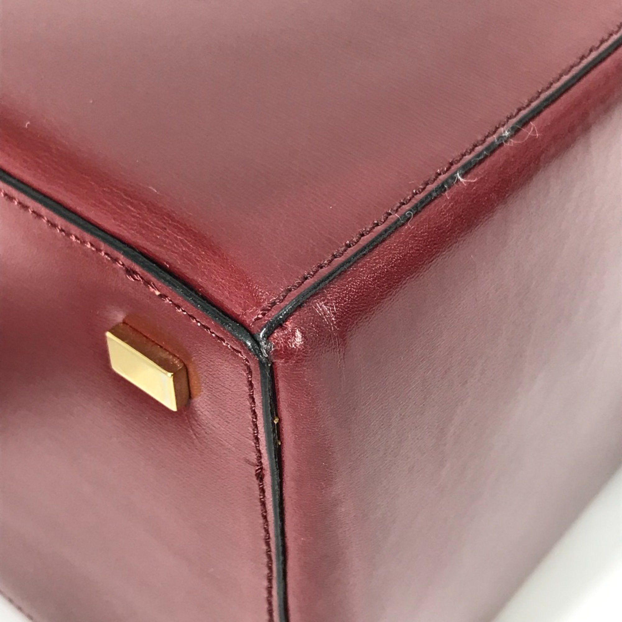 Celine CELINE vintage Box BOX bag with mirror Hand Bag Bordeaux Based Size ONE SIZE - 5 Thumbnail