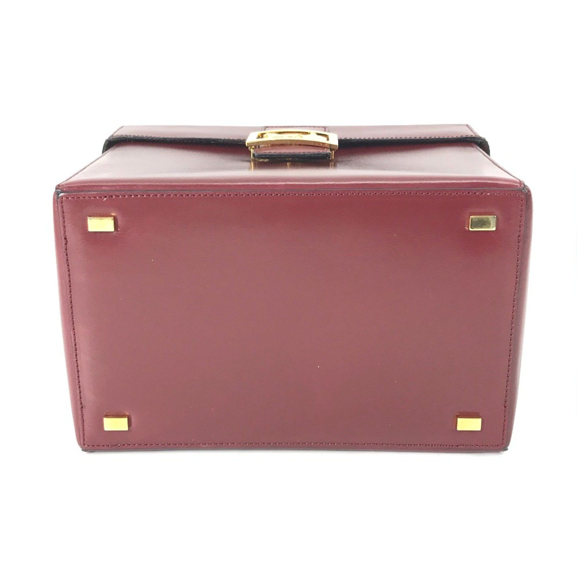 Celine CELINE vintage Box BOX bag with mirror Hand Bag Bordeaux Based Size ONE SIZE - 4 Thumbnail