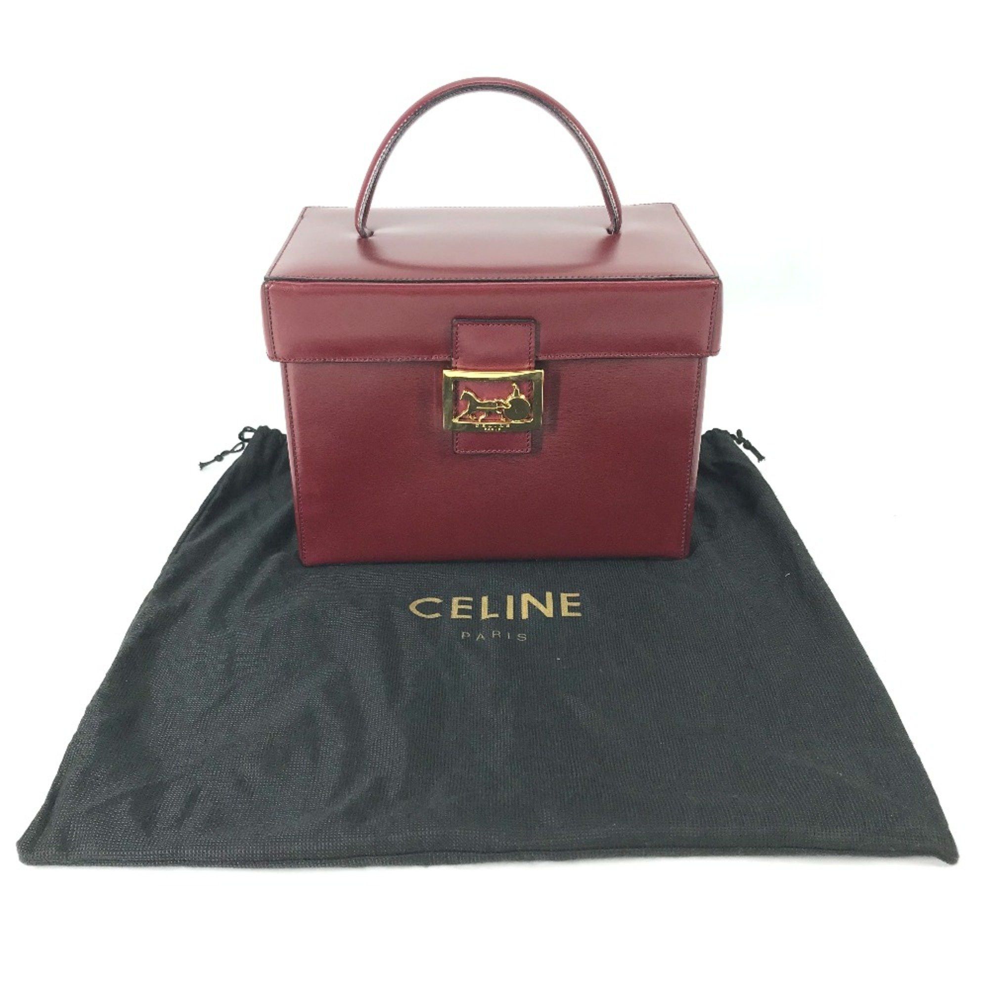 Celine CELINE vintage Box BOX bag with mirror Hand Bag Bordeaux Based Size ONE SIZE - 16 Thumbnail