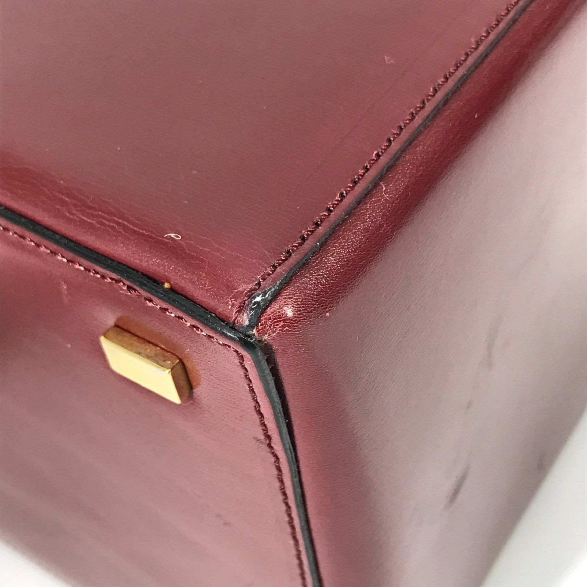 Celine CELINE vintage Box BOX bag with mirror Hand Bag Bordeaux Based Size ONE SIZE - 7 Thumbnail