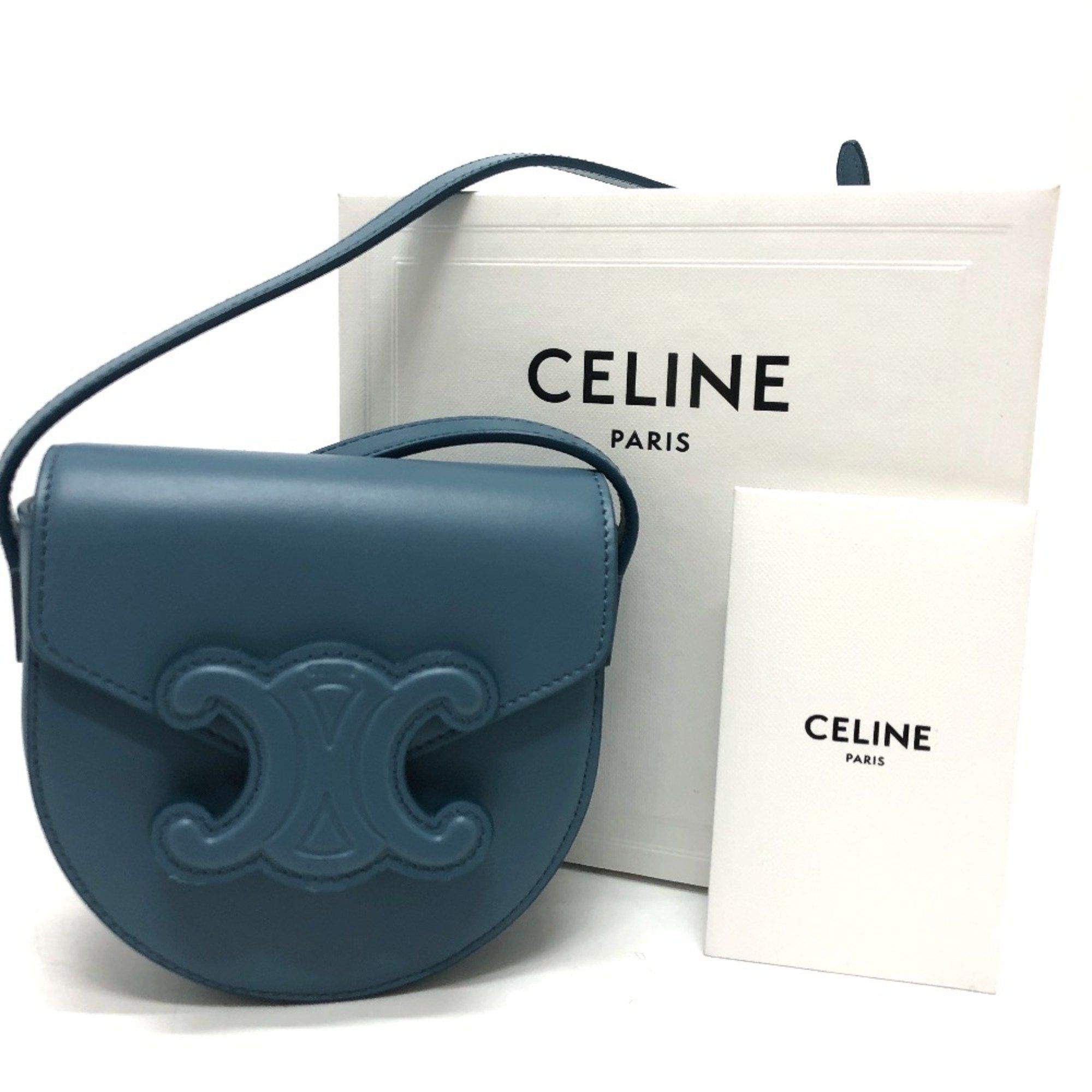 Celine CELINE Triomphe Shoulder Bag blue Size ONE SIZE - 11 Thumbnail