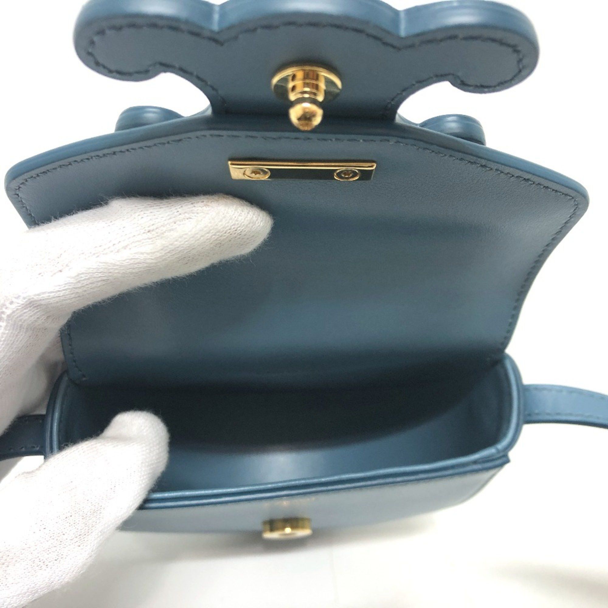 Celine CELINE Triomphe Shoulder Bag blue Size ONE SIZE - 9 Thumbnail
