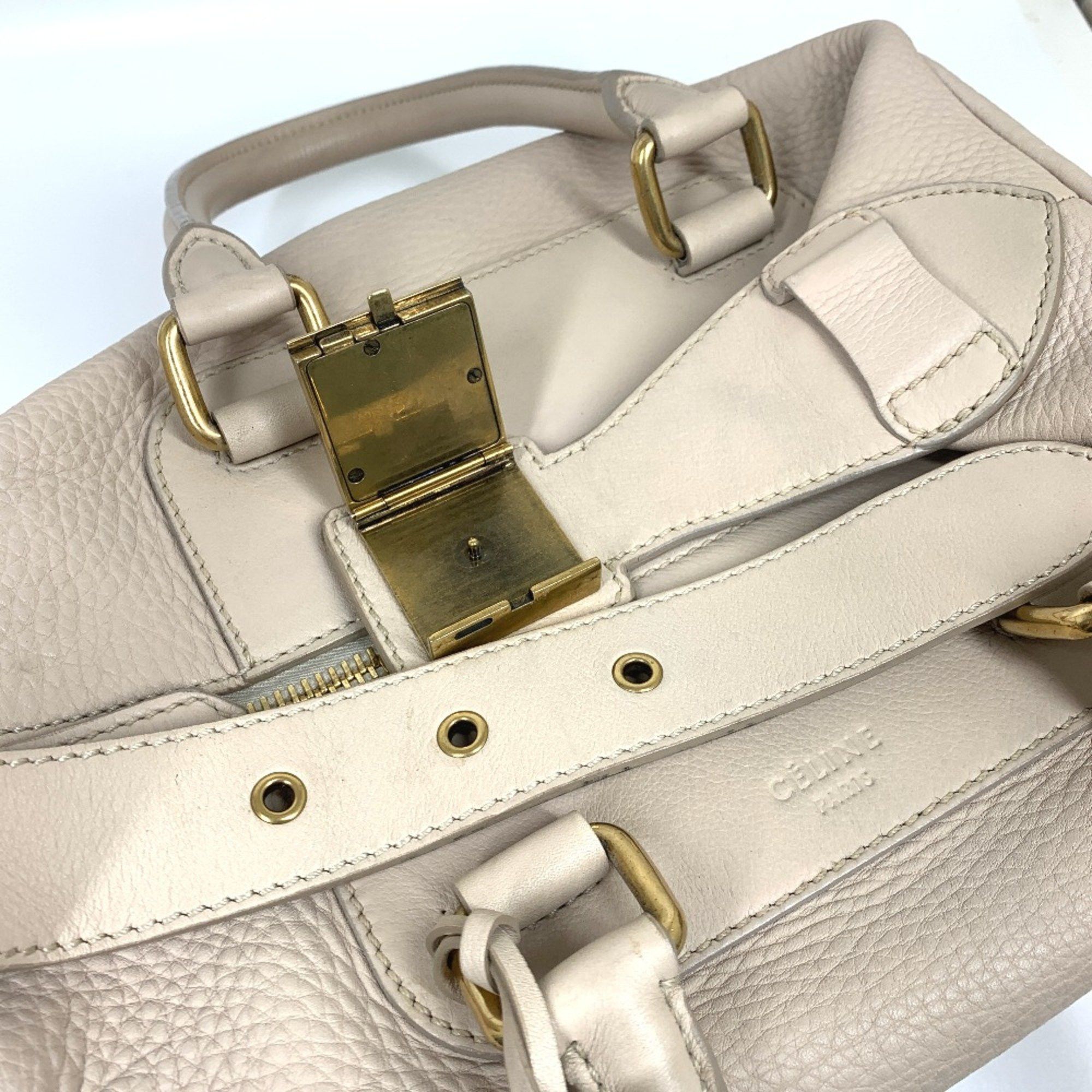 Celine CELINE Old logo Bag Hand Bag Beige Size ONE SIZE - 10 Thumbnail