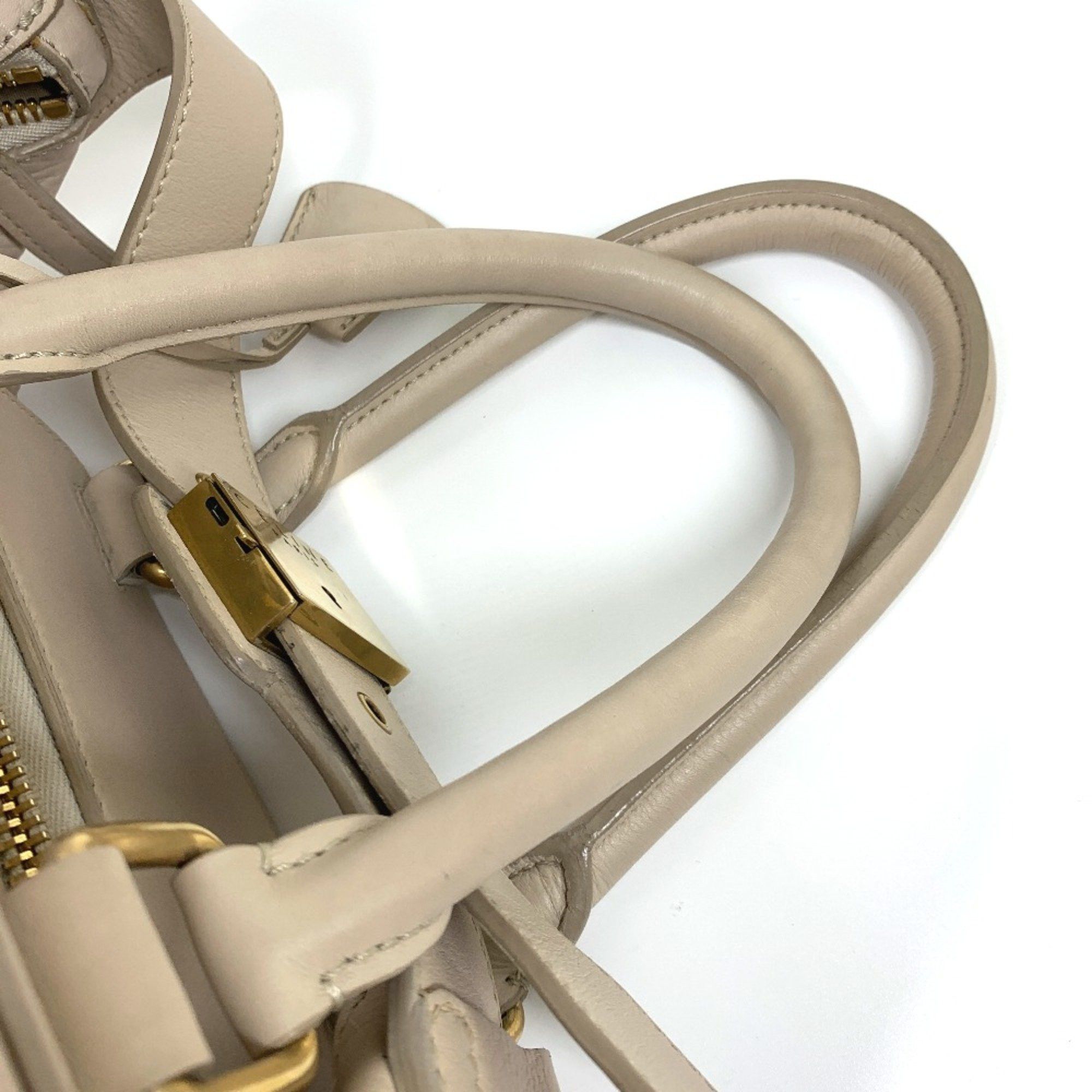 Celine CELINE Old logo Bag Hand Bag Beige Size ONE SIZE - 6 Thumbnail