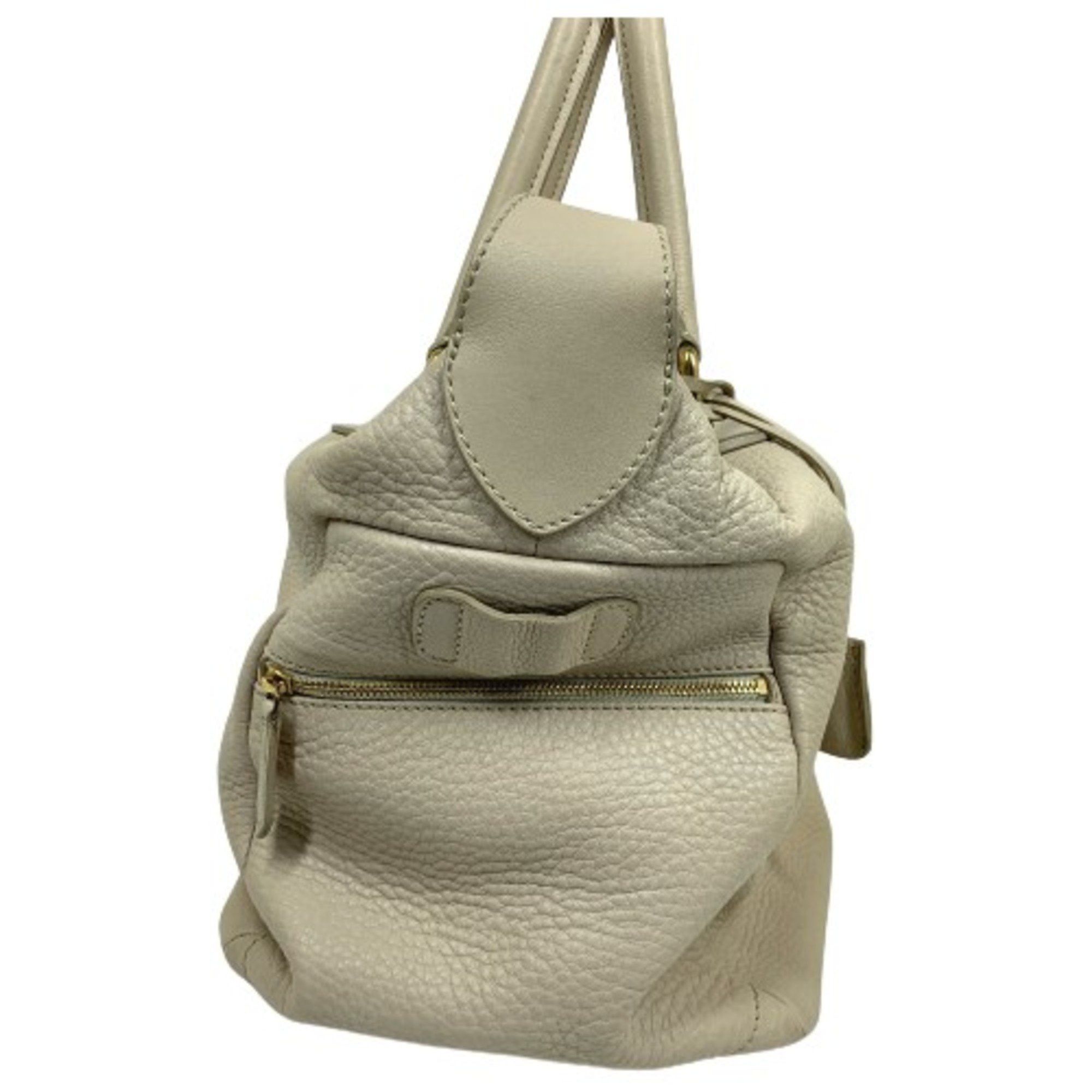 Celine CELINE Old logo Bag Hand Bag Beige Size ONE SIZE - 8 Thumbnail