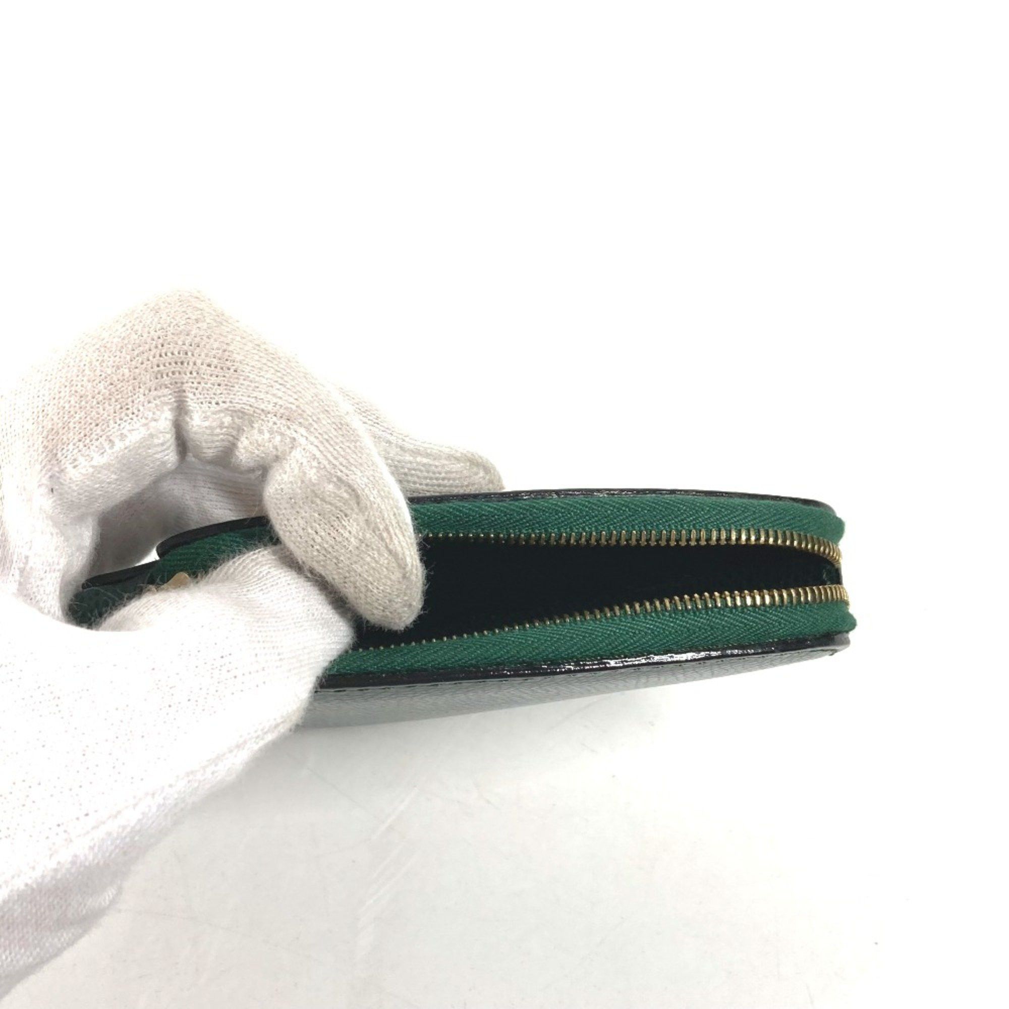 Celine CELINE Rhinestone Coin Purse Coin Compartment Wallet Pouch Green Size ONE SIZE - 6 Thumbnail