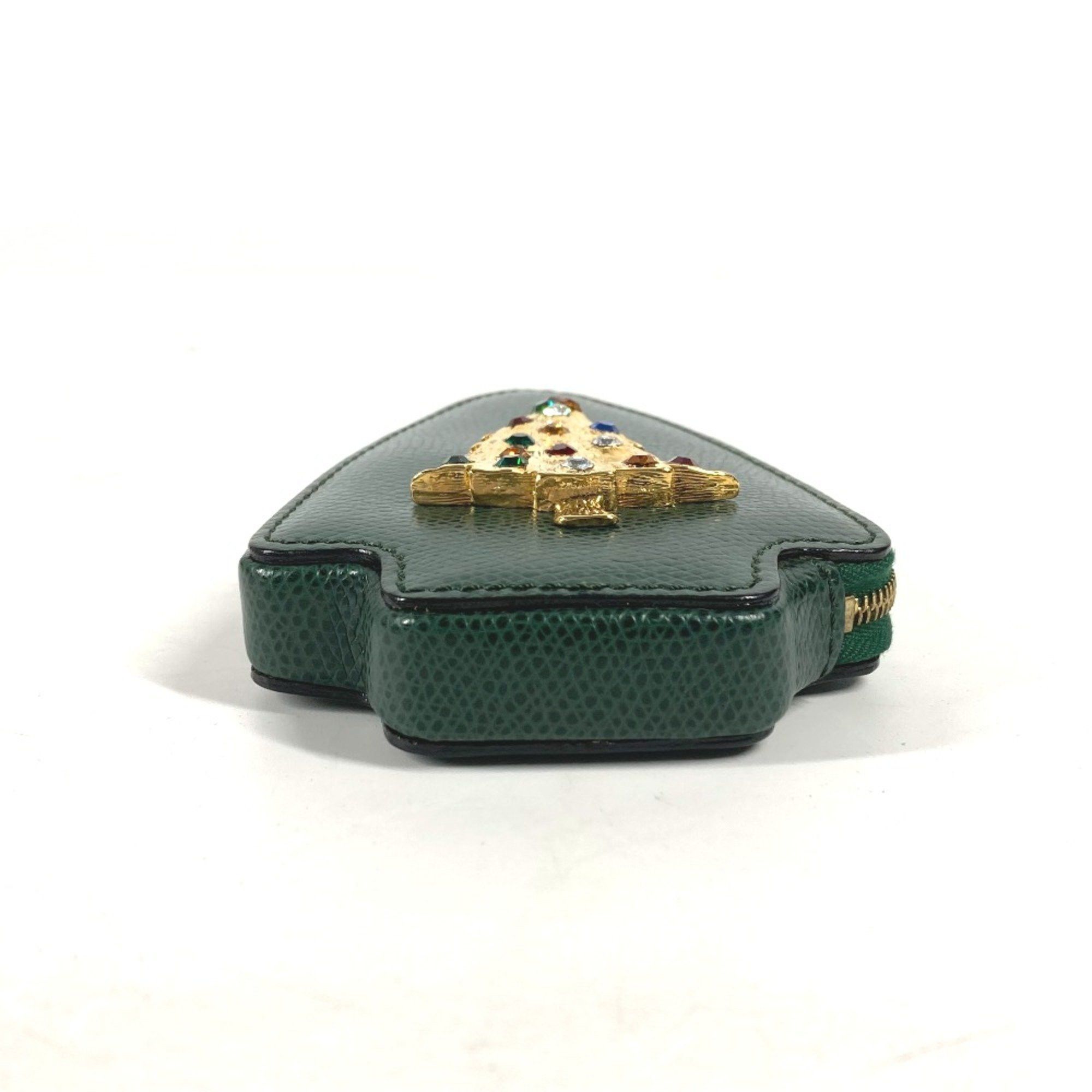 Celine CELINE Rhinestone Coin Purse Coin Compartment Wallet Pouch Green Size ONE SIZE - 3 Thumbnail