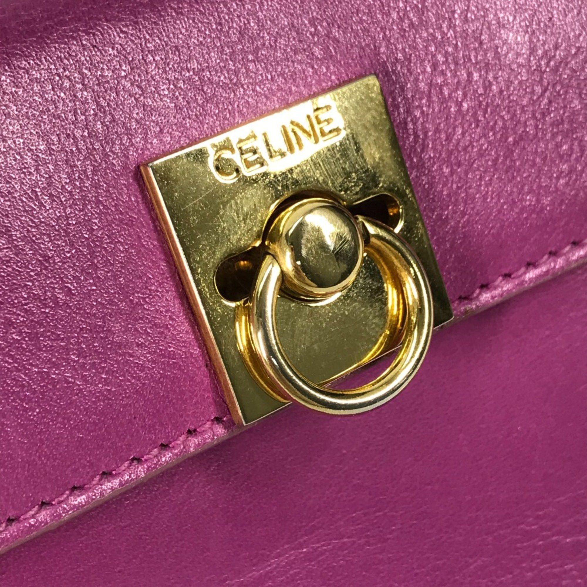 Celine CELINE Bag vintage bag Hand Bag Purple Based Gold Size ONE SIZE - 14 Thumbnail