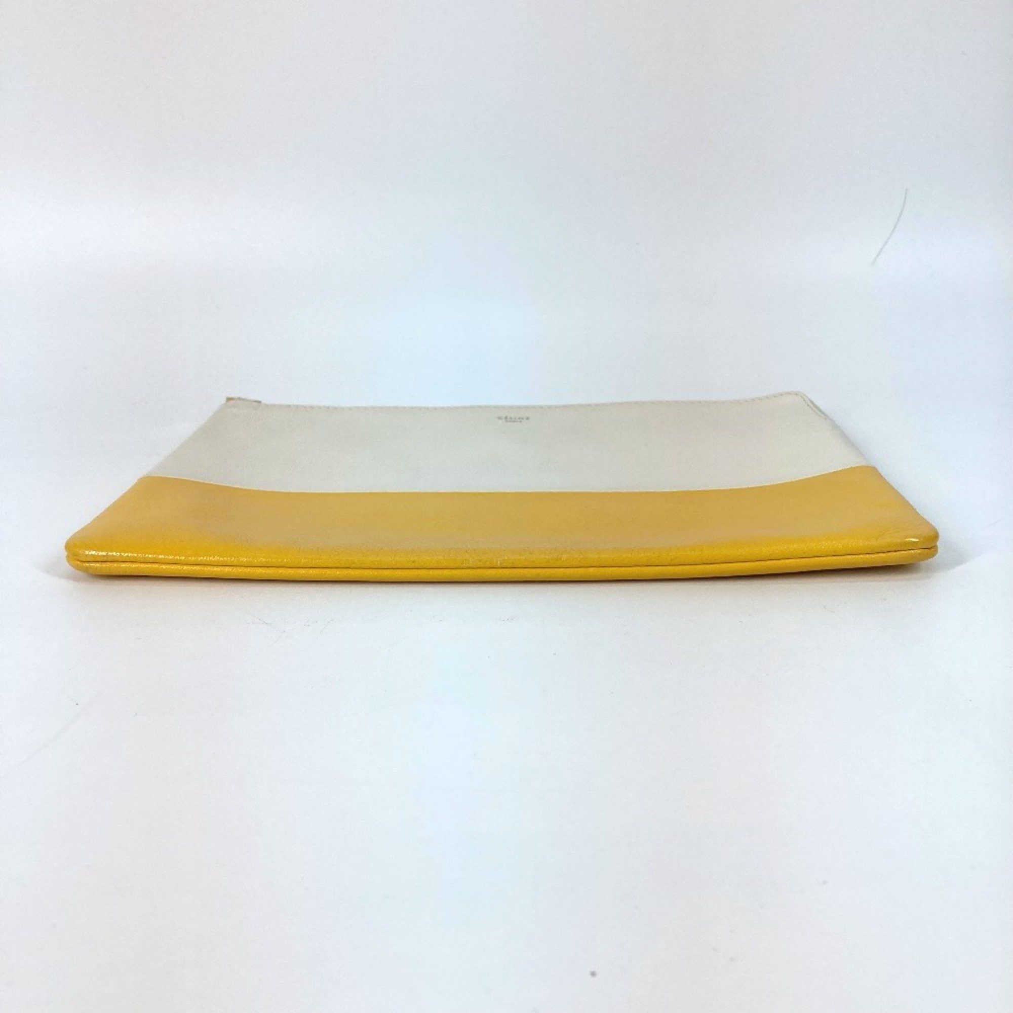 Celine CELINE Bicolor Pouch Clutch bag White x yellow Size ONE SIZE - 3 Thumbnail