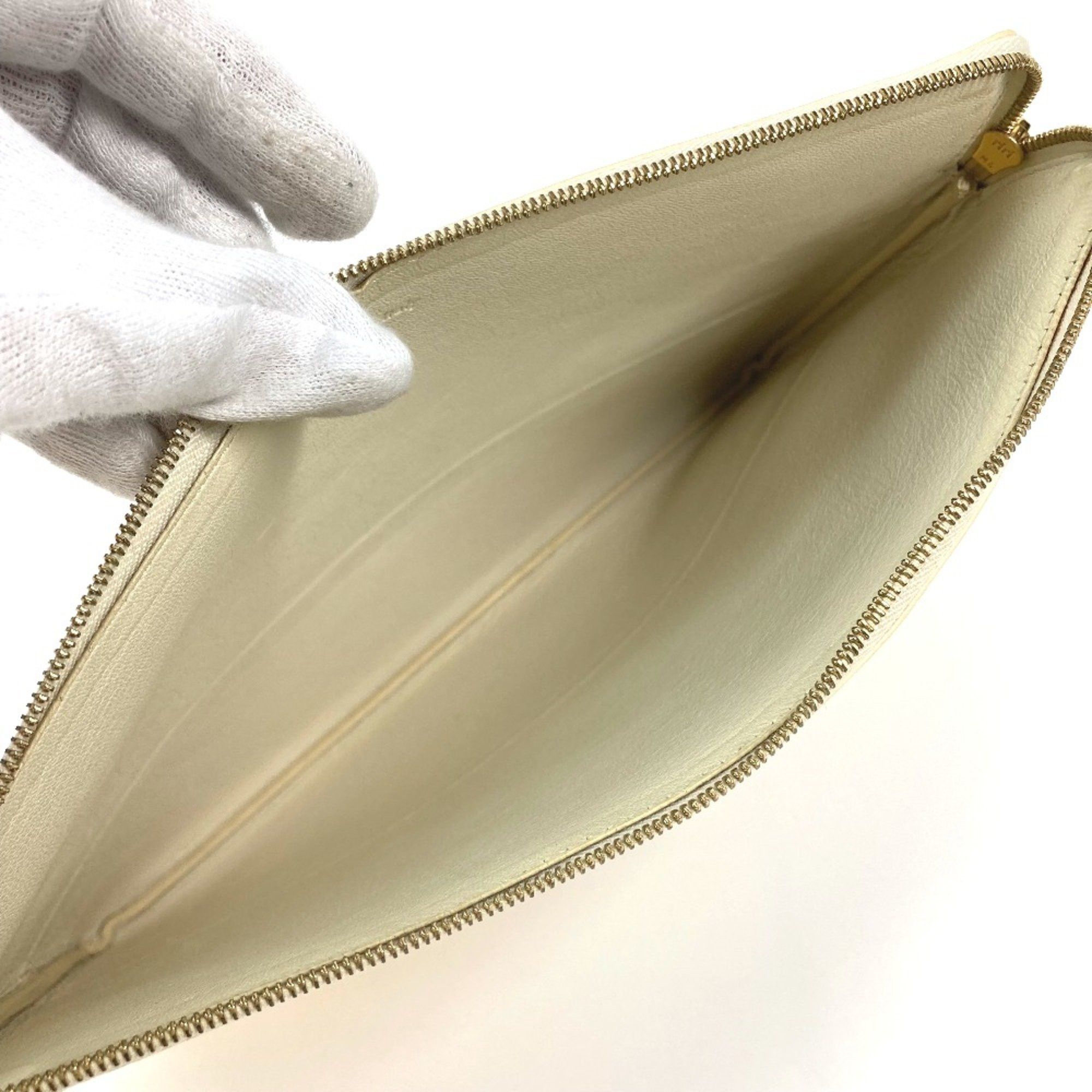 Celine CELINE Bicolor Pouch Clutch bag White x yellow Size ONE SIZE - 14 Thumbnail