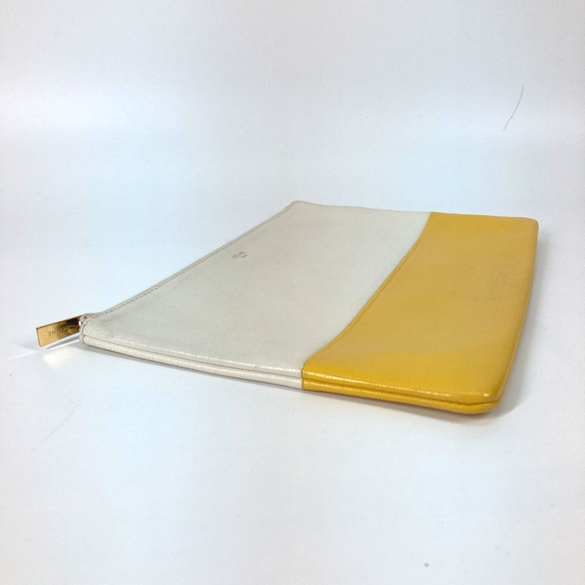 Celine CELINE Bicolor Pouch Clutch bag White x yellow Size ONE SIZE - 5 Thumbnail