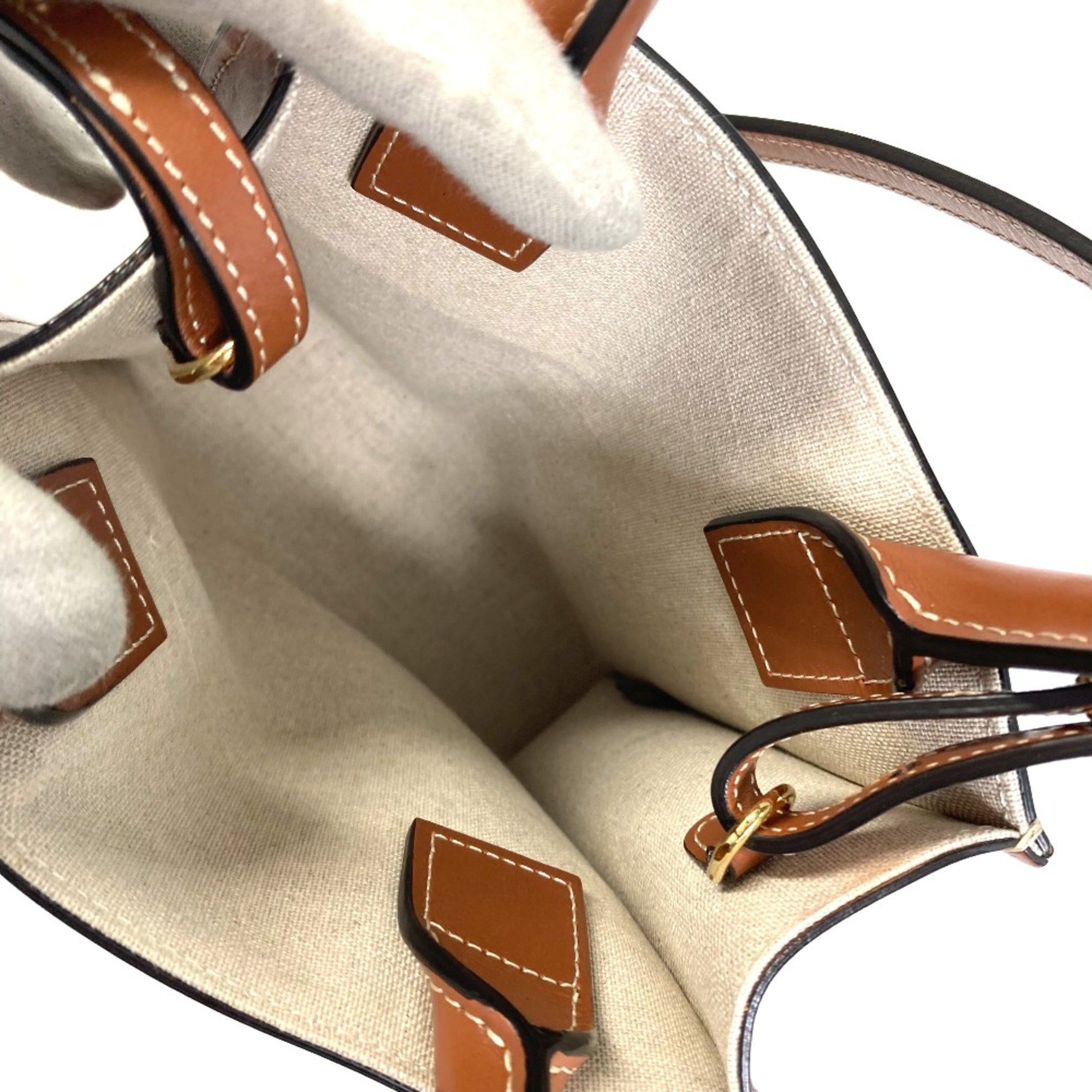 Celine CELINE 193302DCI.02NT Carriage Bag 2WAY Shoulder Bag natural Beige Size ONE SIZE - 9 Thumbnail