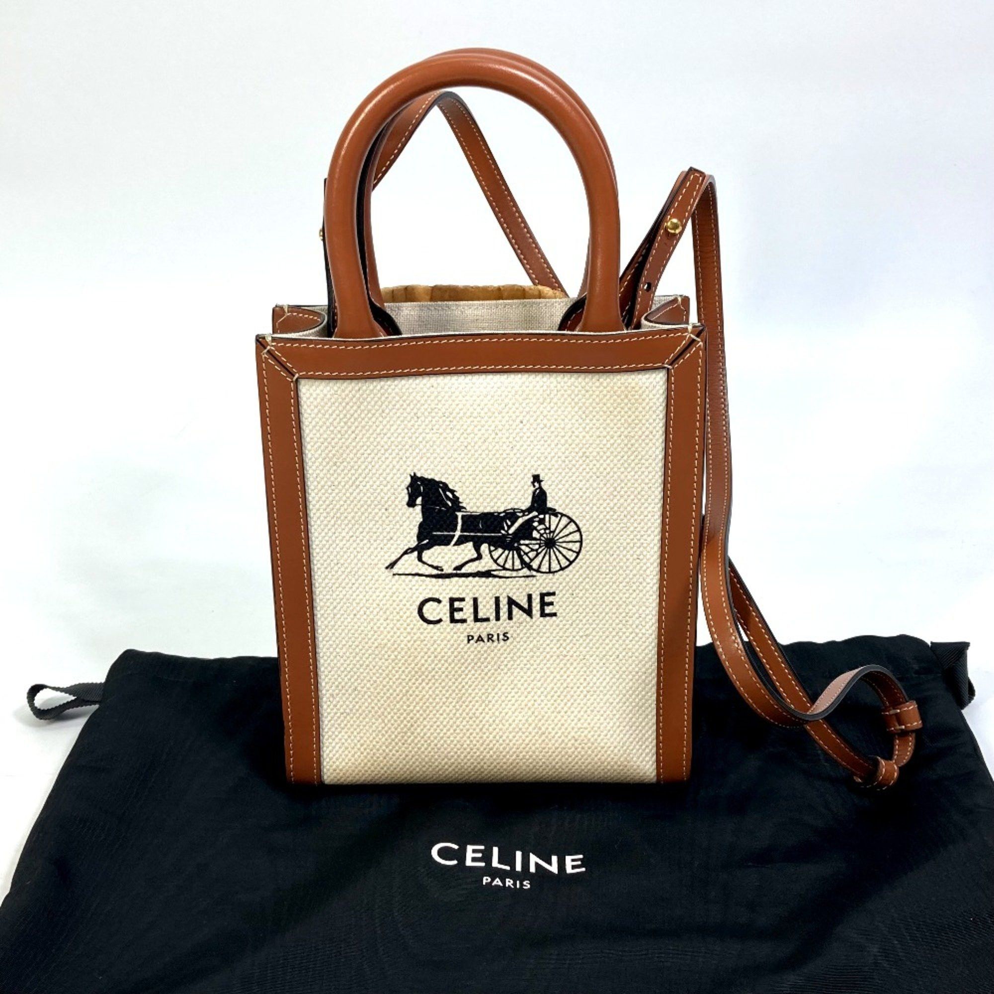 Celine CELINE 193302DCI.02NT Carriage Bag 2WAY Shoulder Bag natural Beige Size ONE SIZE - 11 Thumbnail