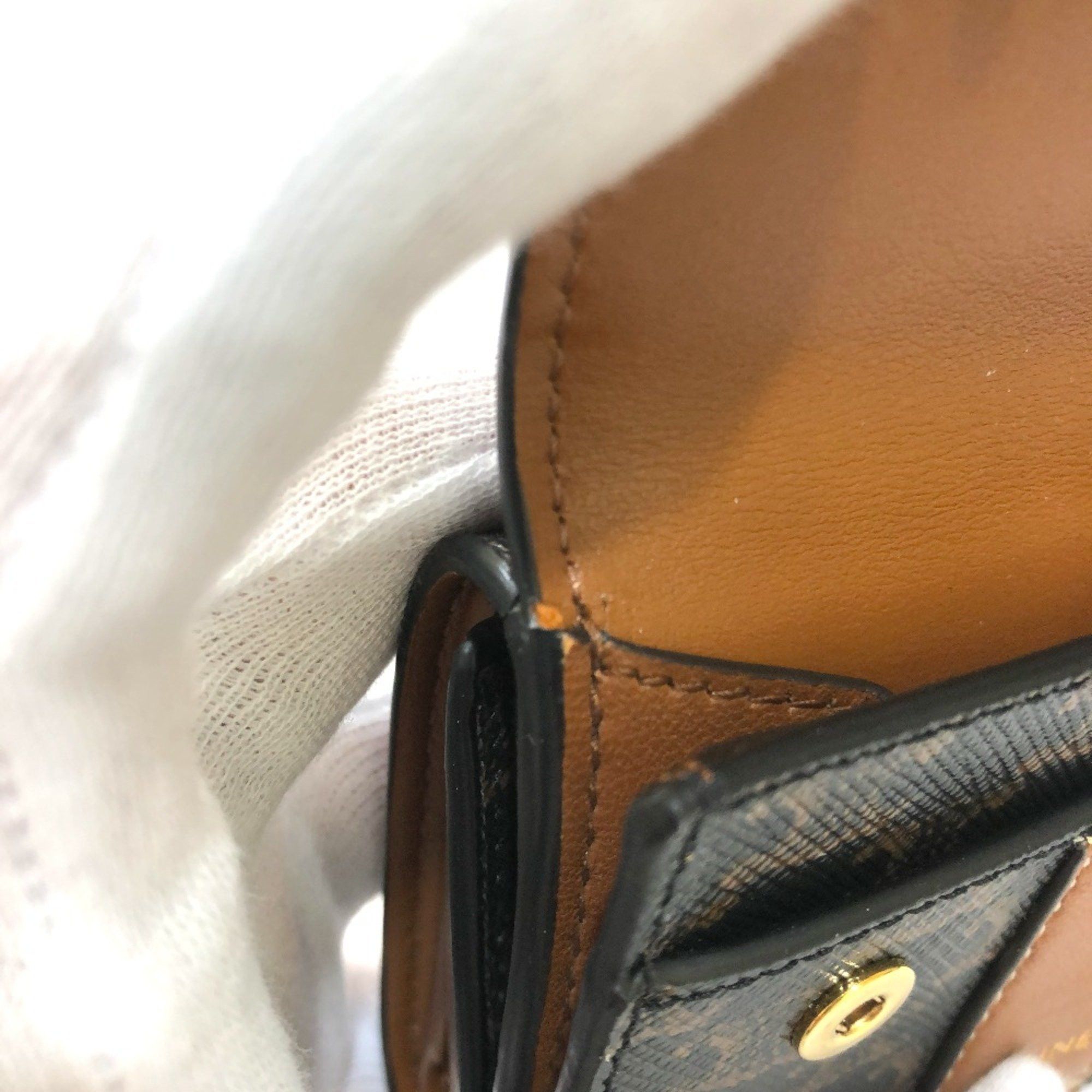 Celine CELINE Triomphe Compact wallet Trifold wallet Brown GoldHardware Size ONE SIZE - 15 Thumbnail