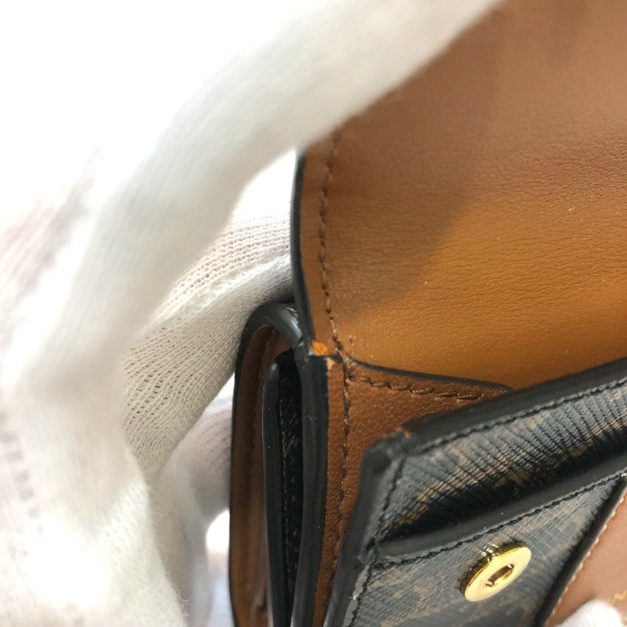 Celine CELINE Triomphe Compact wallet Trifold wallet Brown GoldHardware Size ONE SIZE - 16 Thumbnail