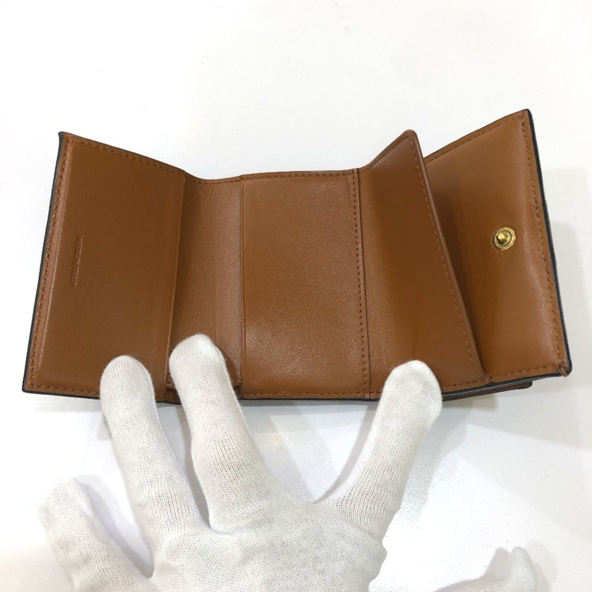 Celine CELINE Triomphe Compact wallet Trifold wallet Brown GoldHardware Size ONE SIZE - 8 Thumbnail