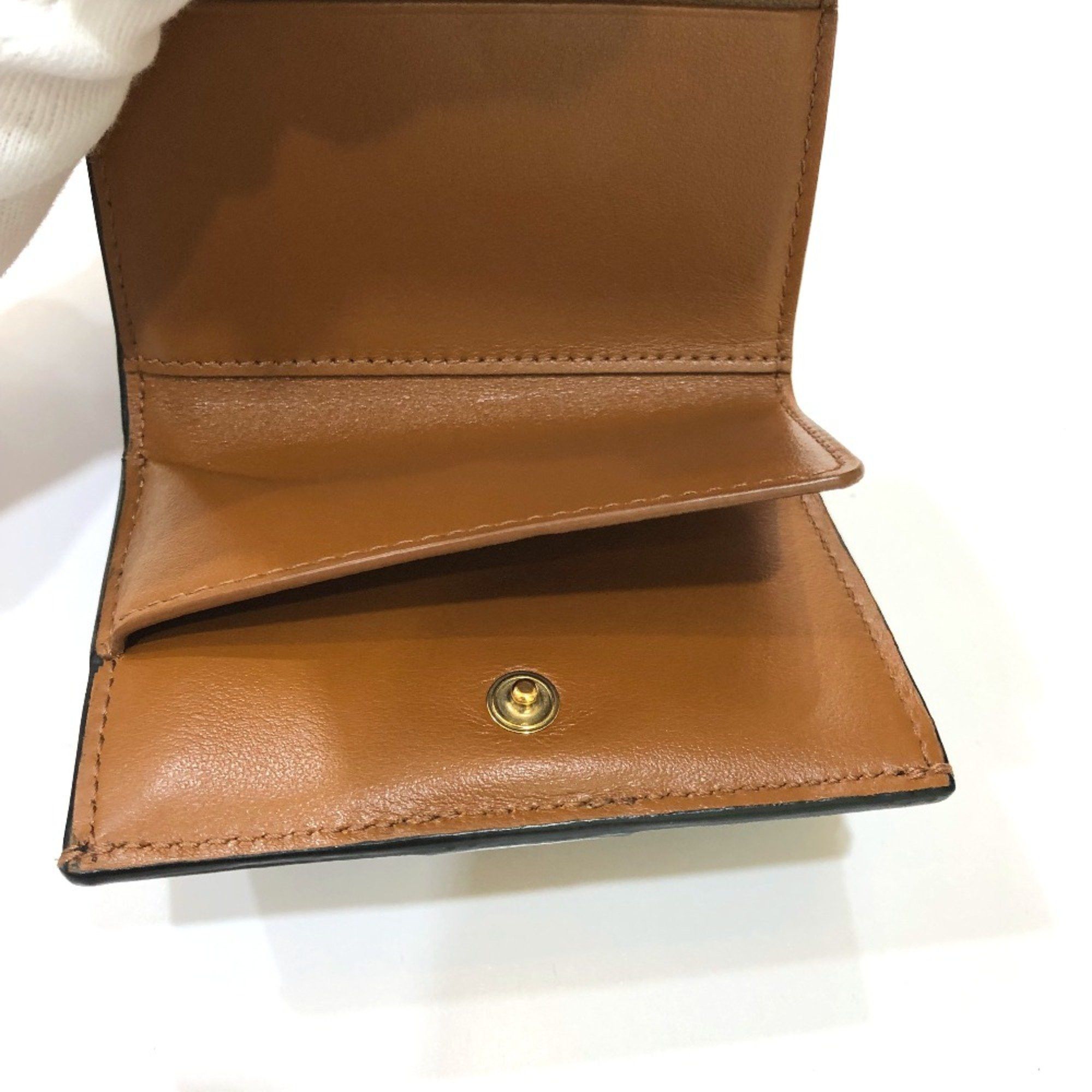 Celine CELINE Triomphe Compact wallet Trifold wallet Brown GoldHardware Size ONE SIZE - 9 Thumbnail