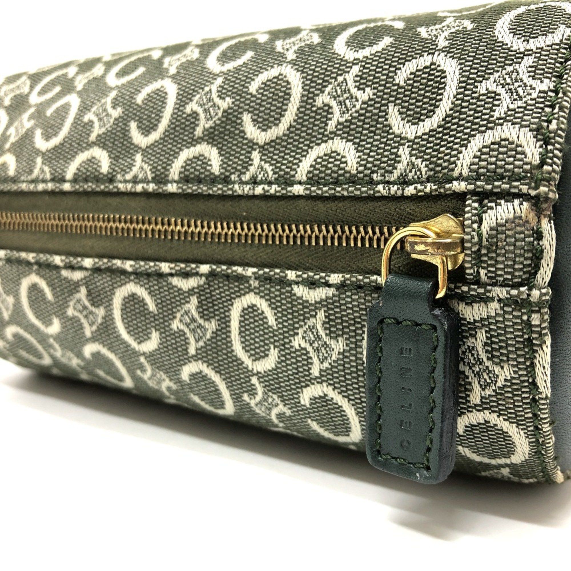 Celine CELINE C Macadam Cosmetics Pouch Vanity Bag Accessories Pouch khaki GoldHardware Size ONE SIZE - 7 Thumbnail