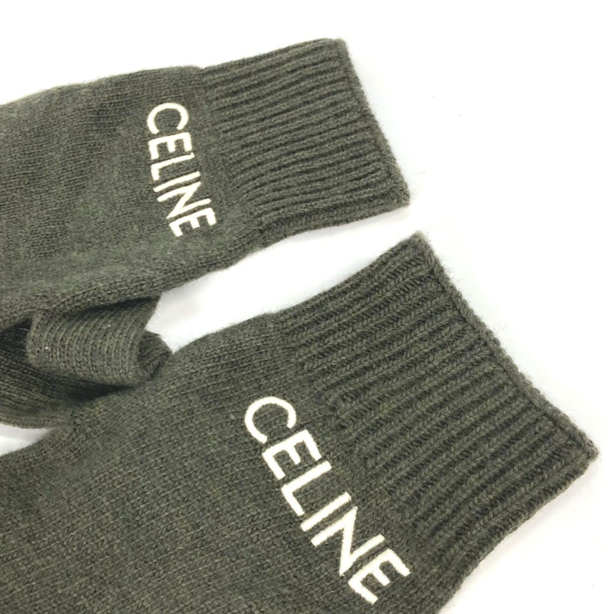 Celine CELINE 2AC55588S gloves Glove khaki White Size ONE SIZE - 2 Thumbnail
