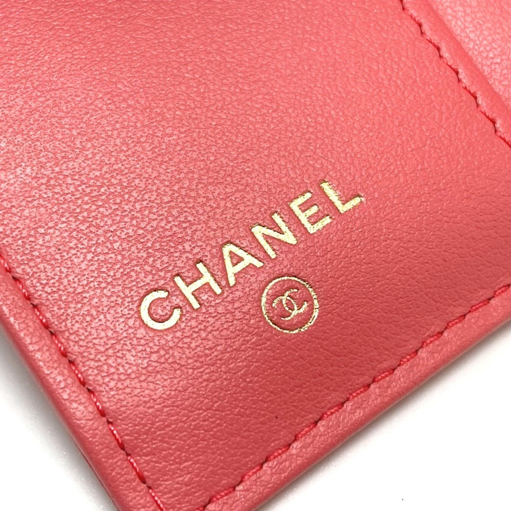Chanel Chanel A70796 CC Mark Compact Trifold wallet salmon pink Size ONE SIZE - 9 Thumbnail