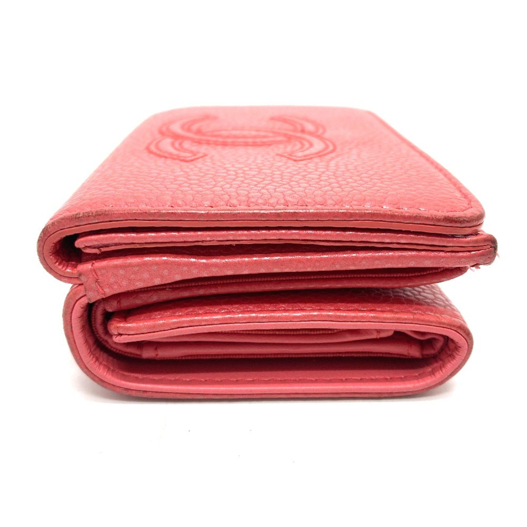 Chanel Chanel A70796 CC Mark Compact Trifold wallet salmon pink Size ONE SIZE - 4 Thumbnail