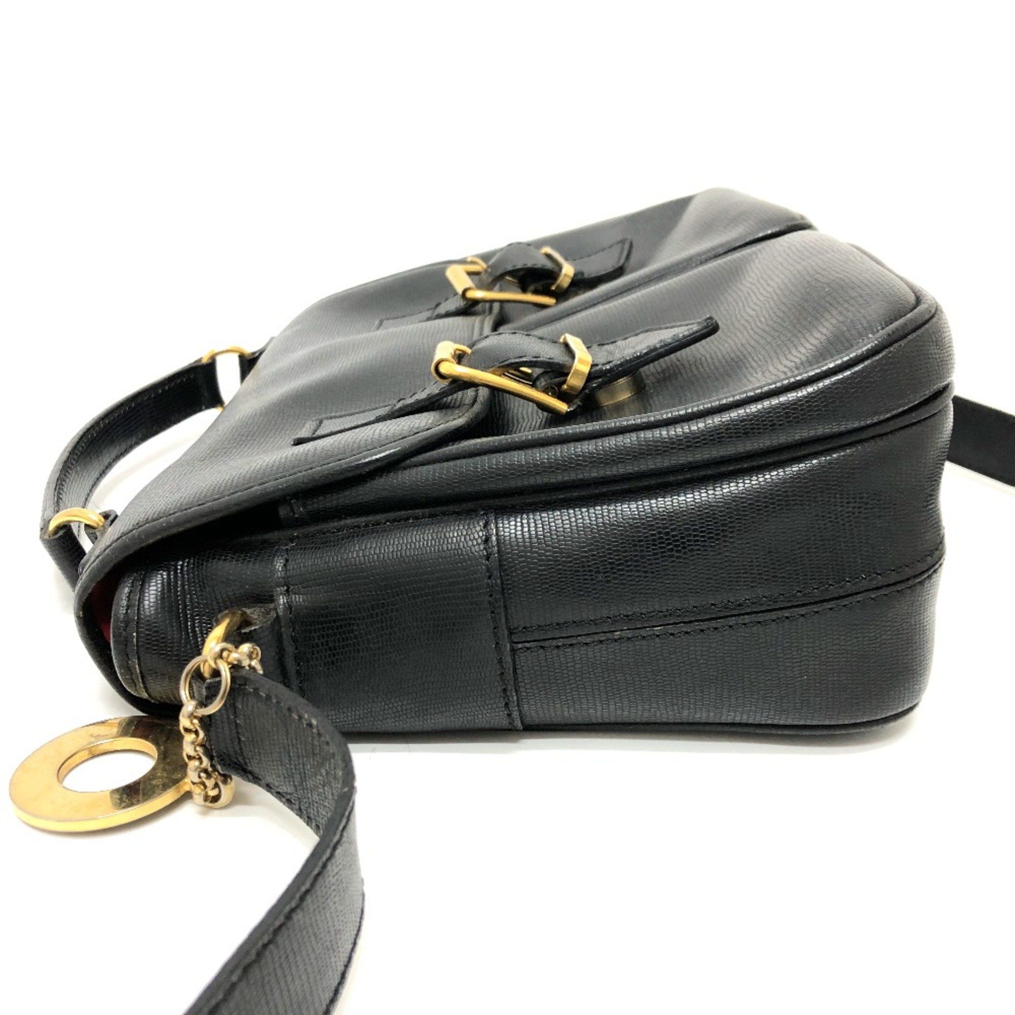 Celine CELINE Double pocket 2WAY bag Shoulder Bag Black GoldHardware Size ONE SIZE - 4 Thumbnail