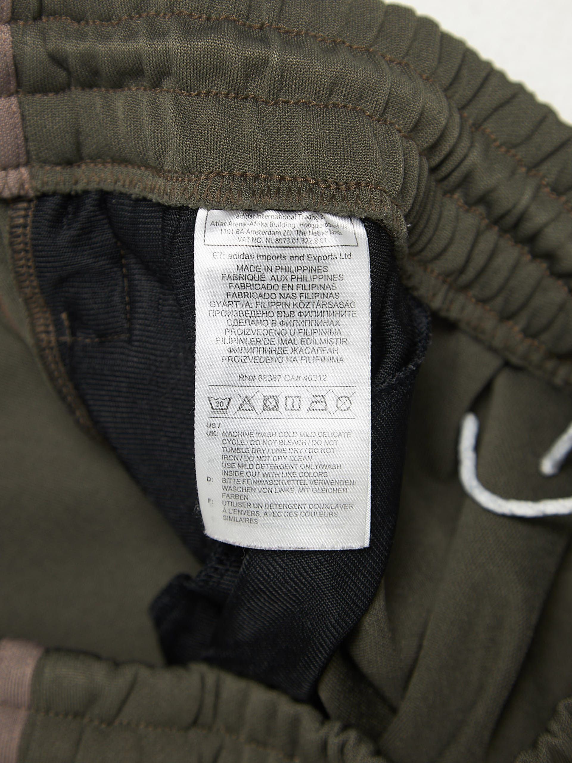 Adidas Khaki Calabasas Logo Printed Side Striped Polyester Pants Size US 36 / EU 52 - 4 Thumbnail