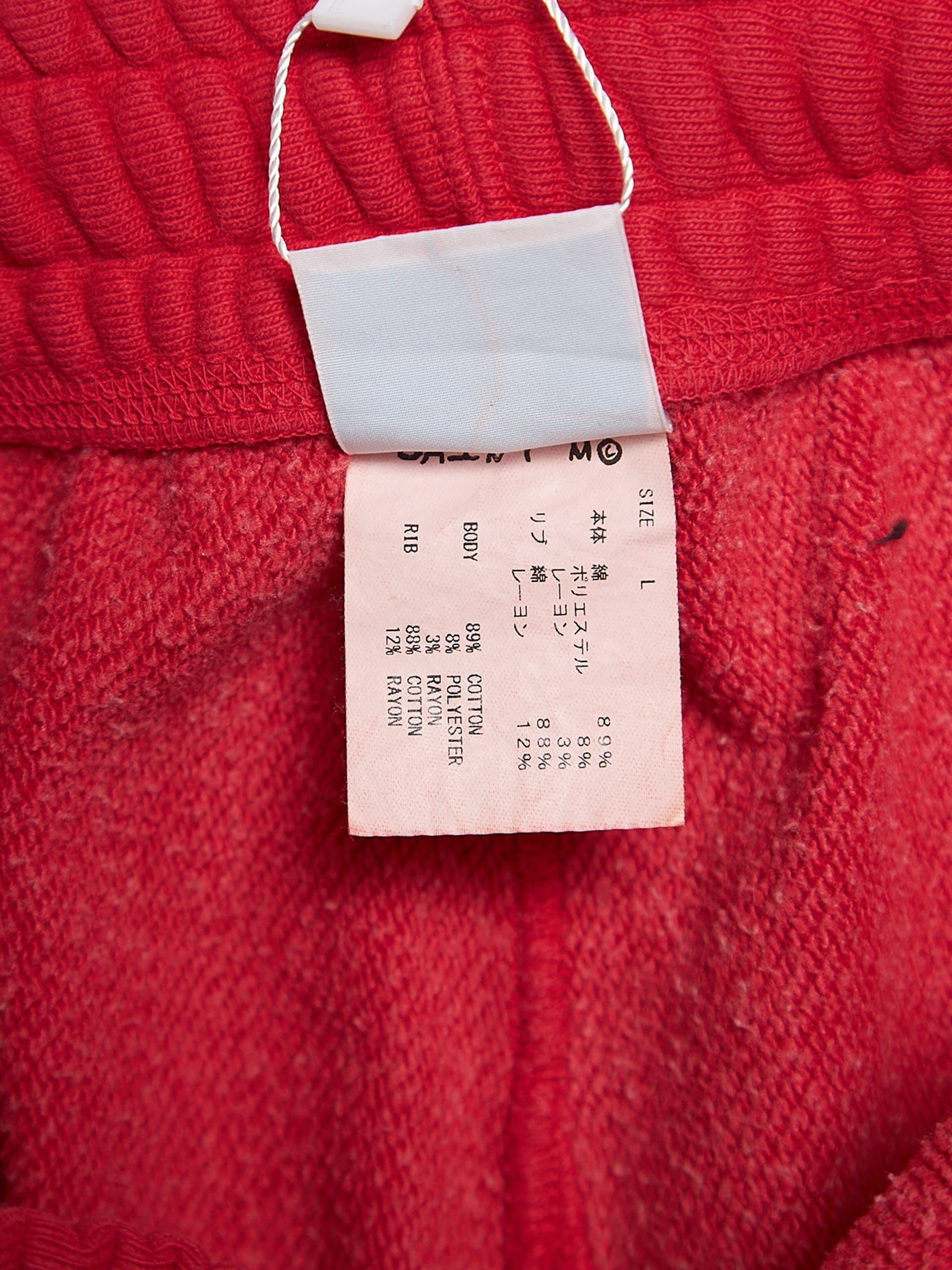 Saint Michael Red Logo Printed Laced Cotton Pants Size US 34 / EU 50 - 5 Thumbnail