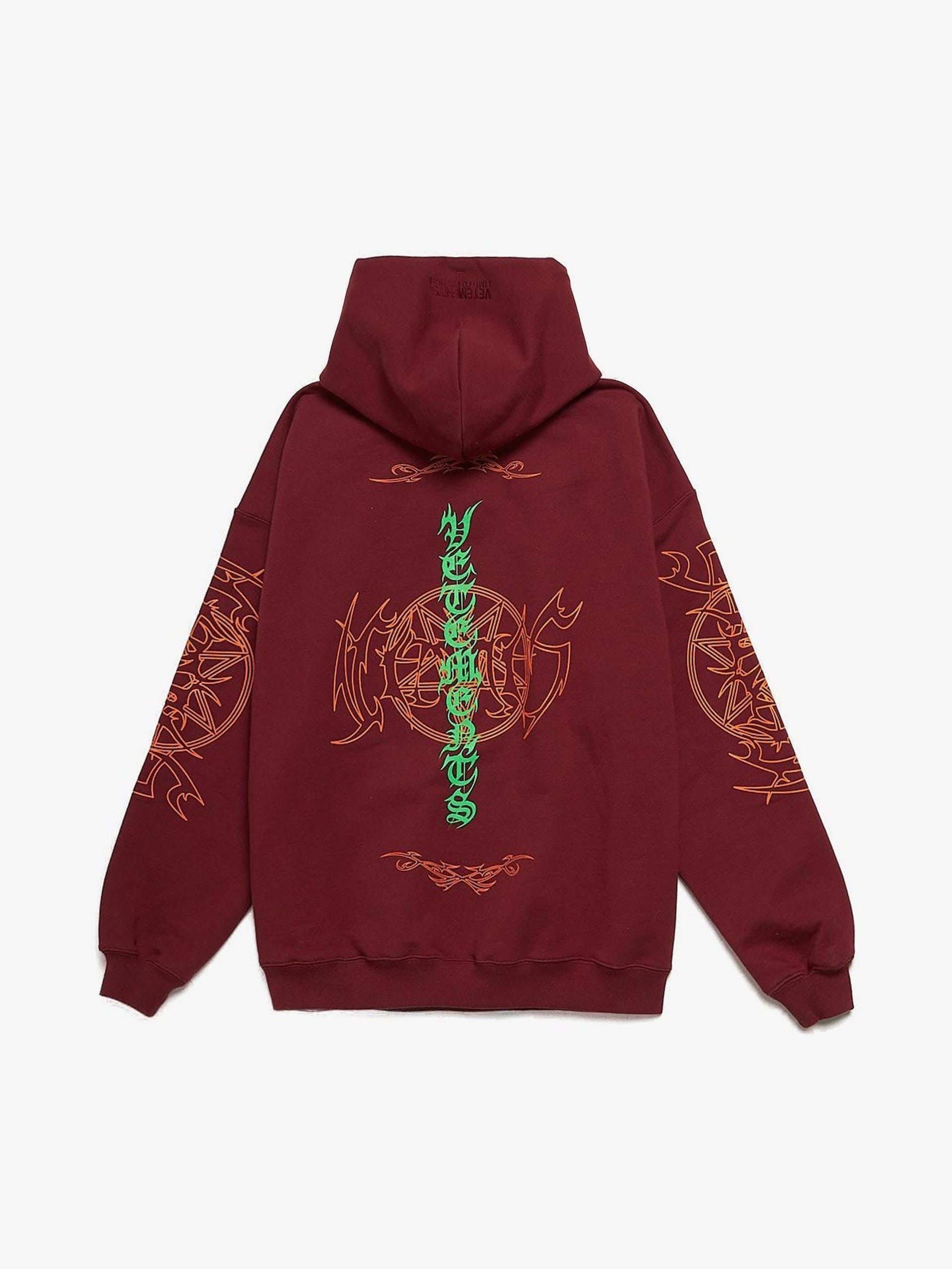 Vetements Bordeaux Pentagram Logo Printed Oversized Cotton Vetements Bordeaux Pentagram Logo Printed Oversized Cotton